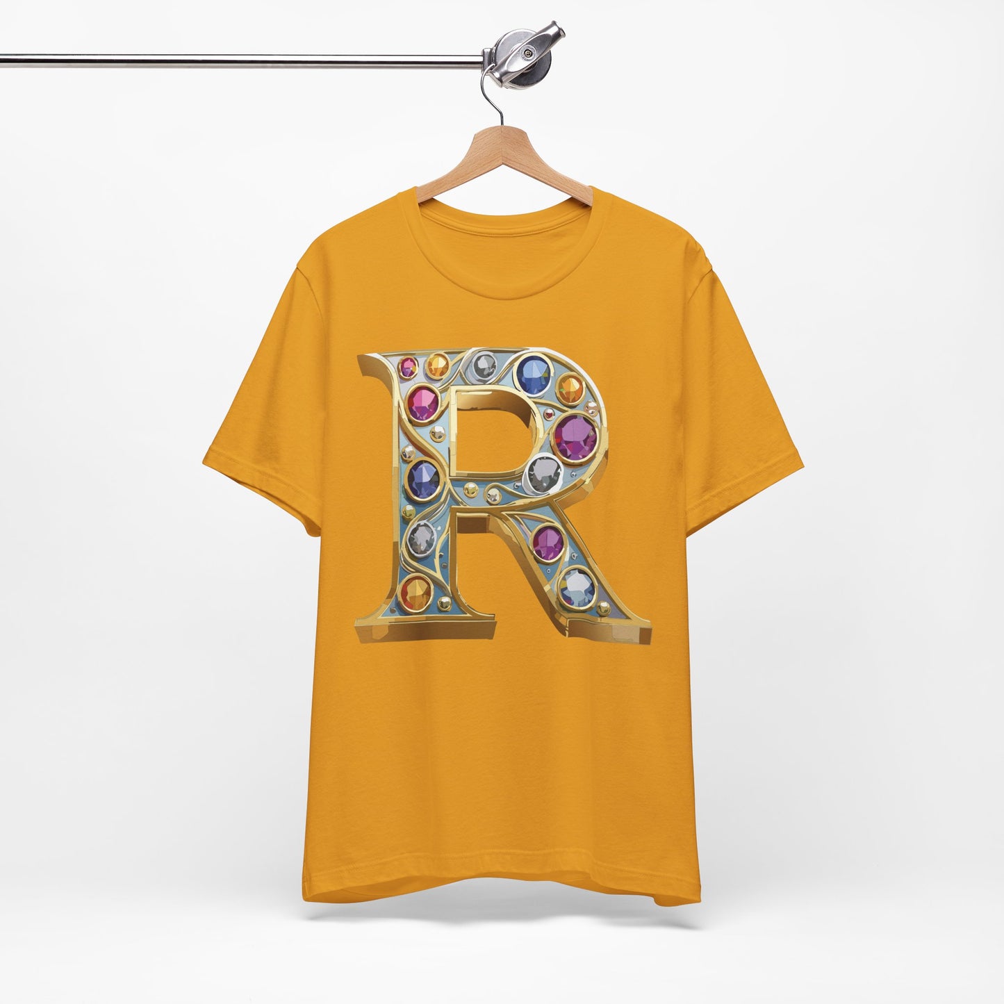 Letter Shirt, Shirt with Letters, Tee Shirt with Gold Letter, Shirt with Antique Letters