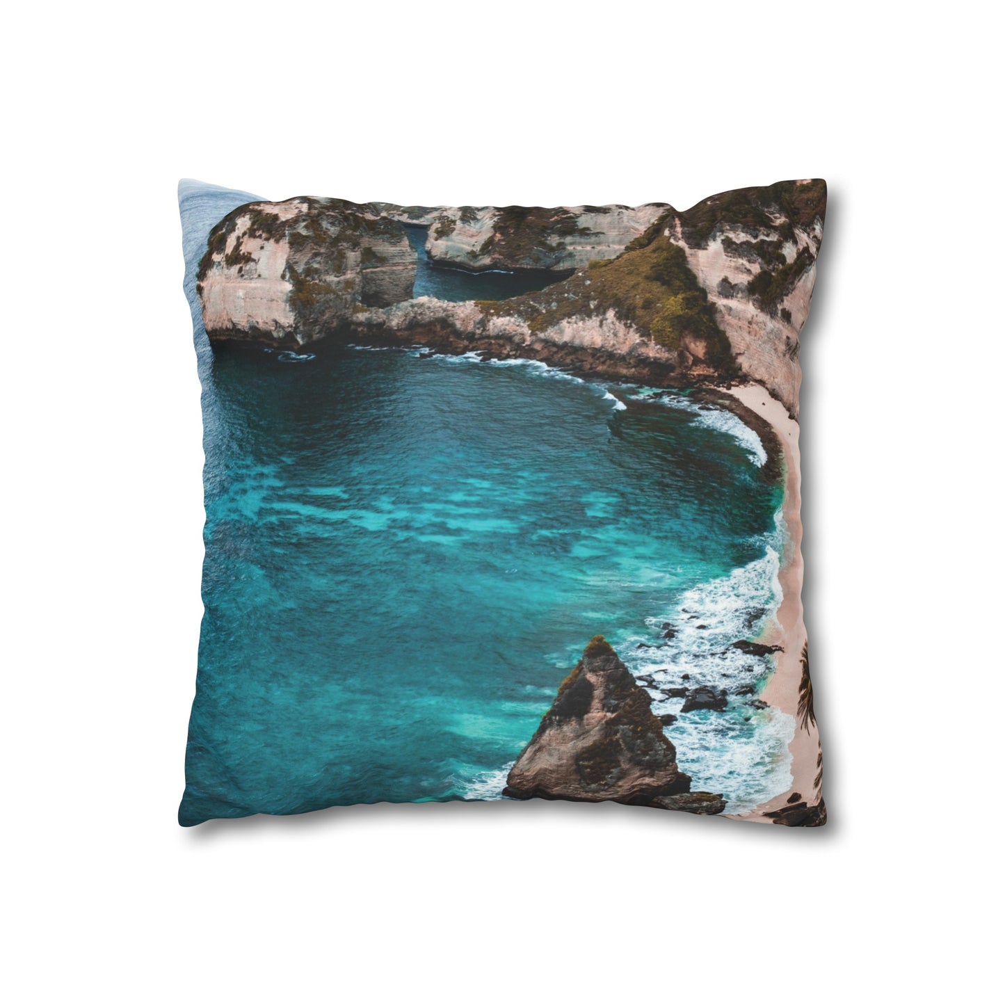 Beach Faux Suede Square Pillowcase