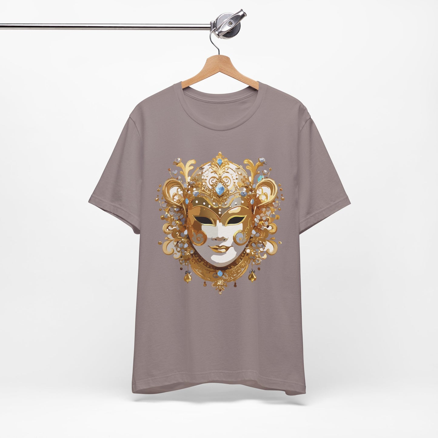 Mask Shirt, Shirt with Mask, Tee Shirt with Gold Face