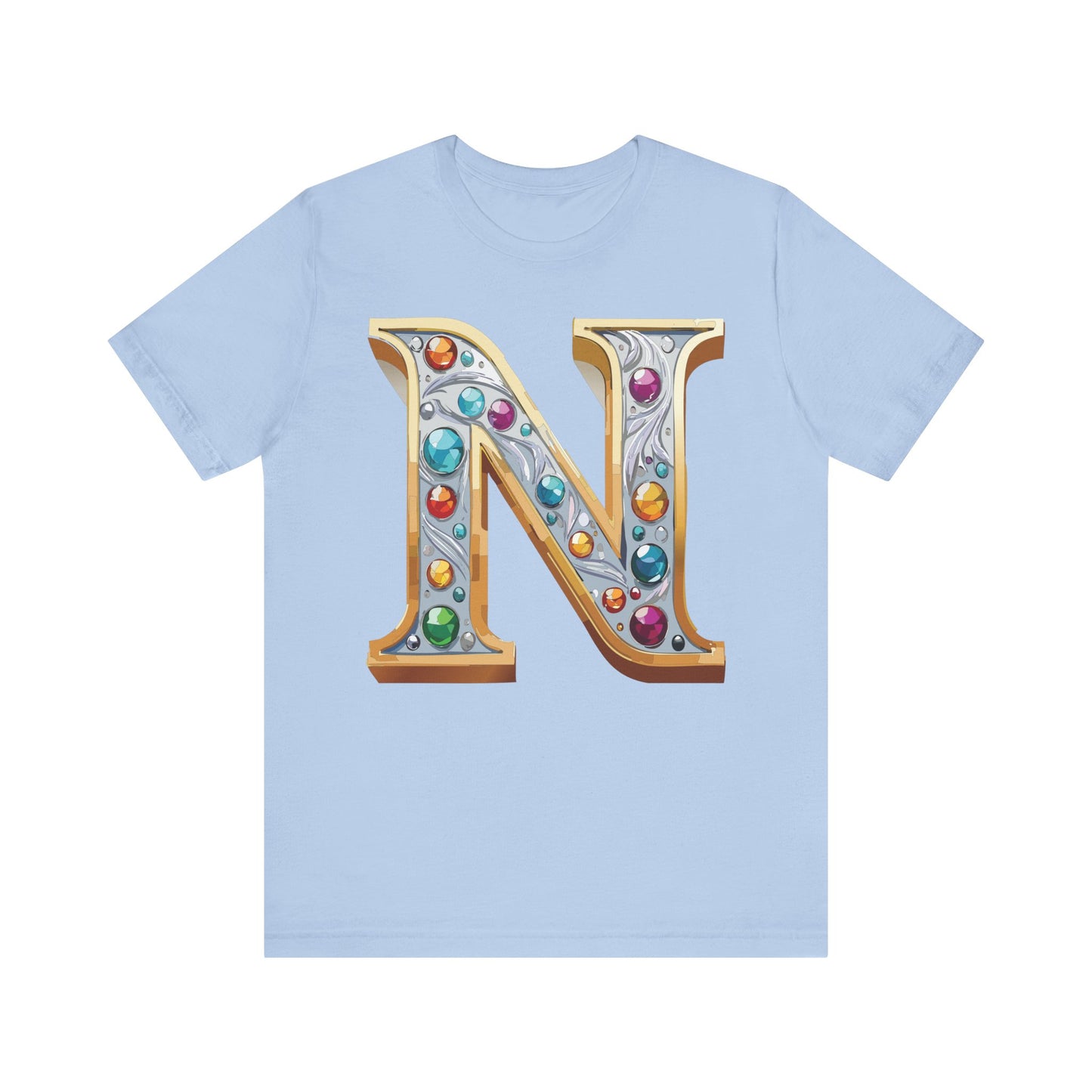 Letter Shirt, Shirt with Letters, Tee Shirt with Gold Letter, Shirt with Antique Letters
