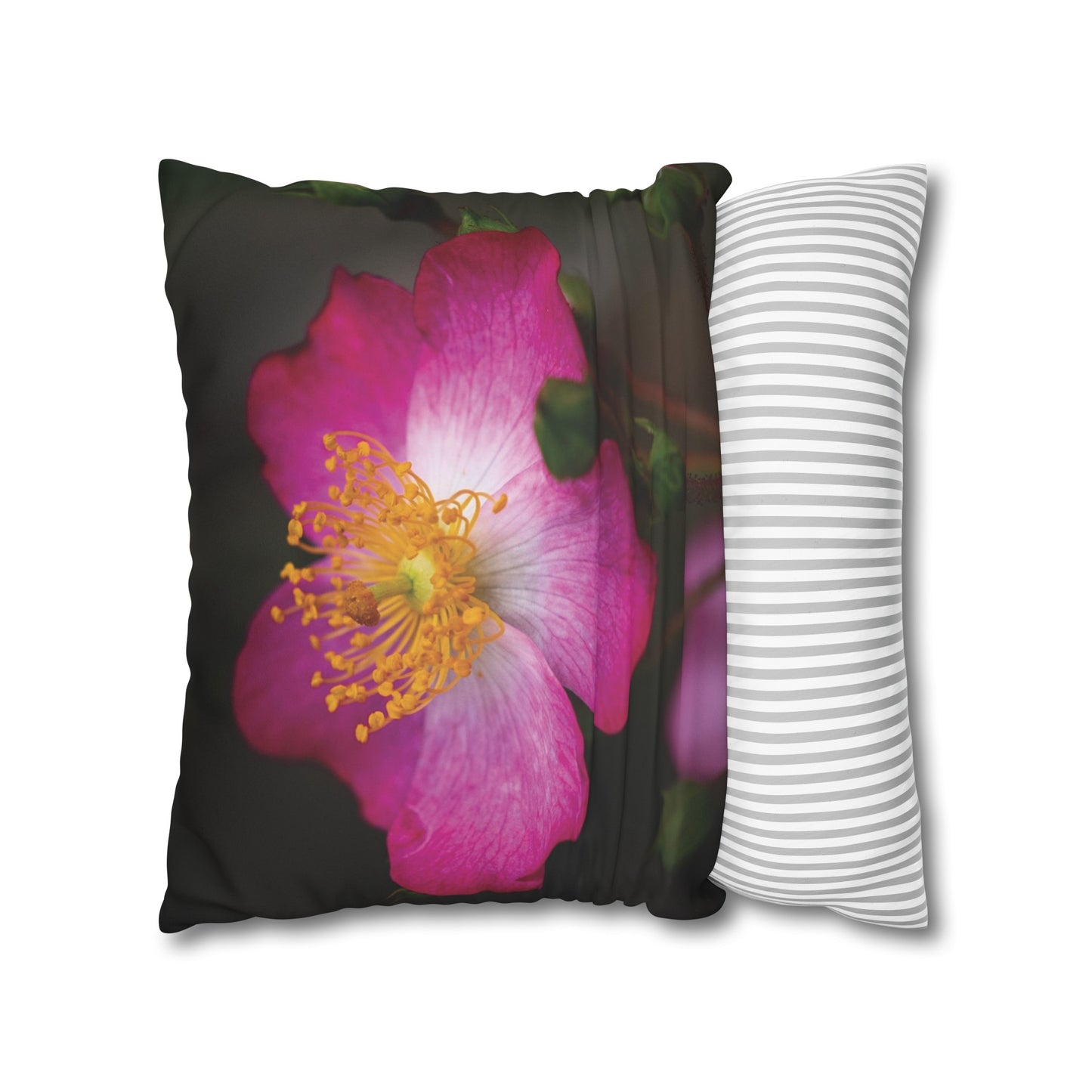 Floral Faux Suede Square Pillowcase