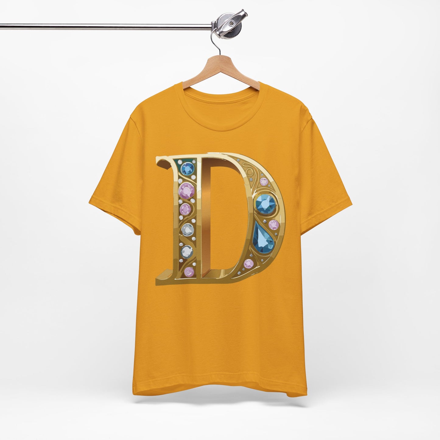 Letter Shirt, Shirt with Letters, Tee Shirt with Gold Letter, Shirt with Antique Letters