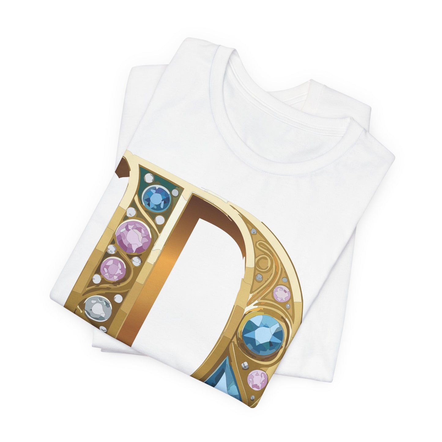 Letter Shirt, Shirt with Letters, Tee Shirt with Gold Letter, Shirt with Antique Letters