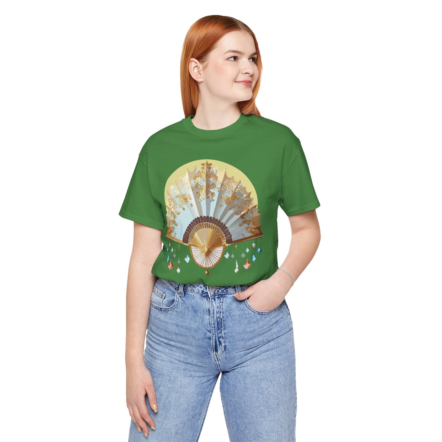 Fan shirt, Shirt with Fan, Tee Shirt with Gold Blower