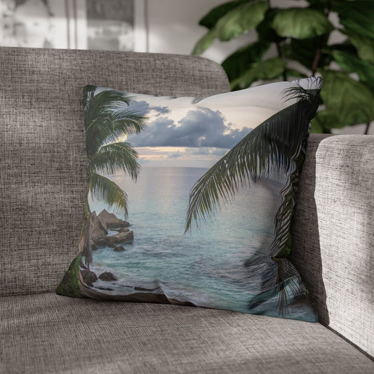 Beach Faux Suede Square Pillowcase