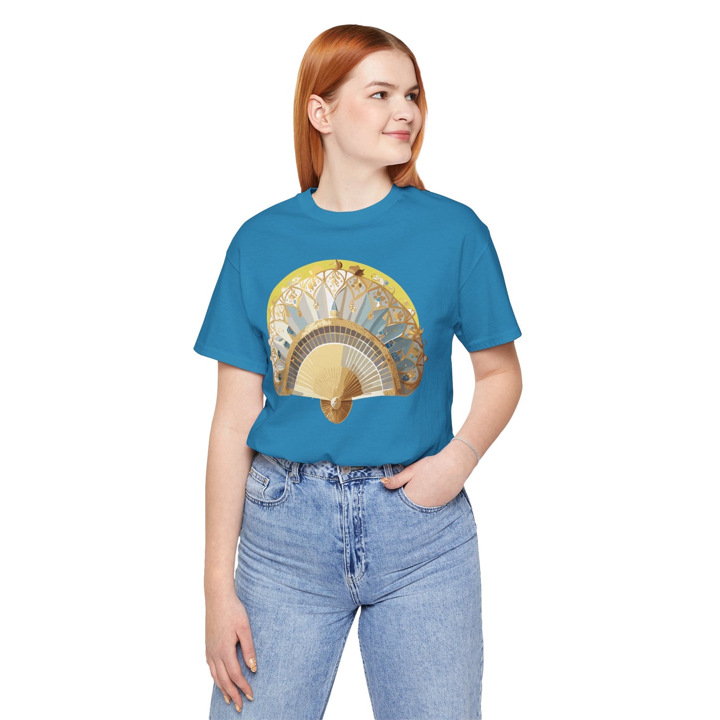 Fan shirt, Shirt with Fan, Tee Shirt with Gold Blower