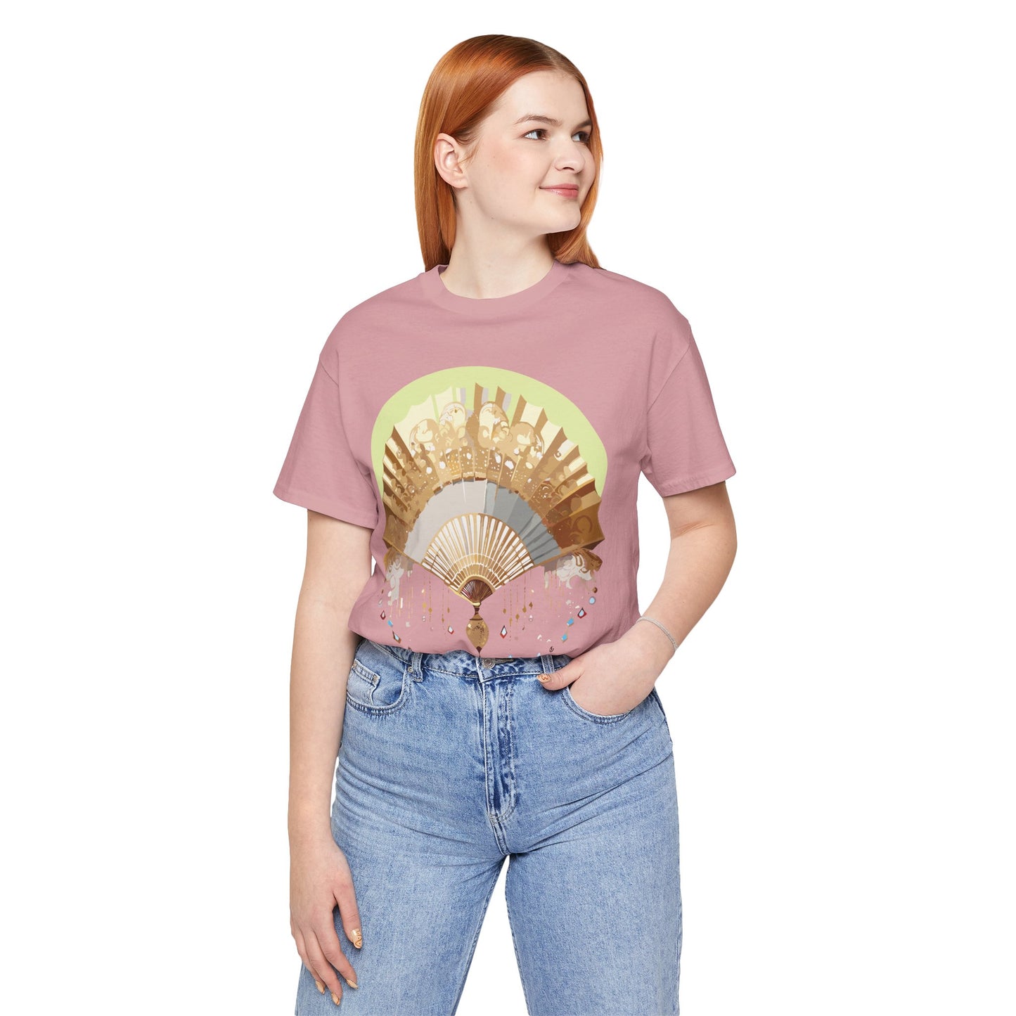 Fan shirt, Shirt with Fan, Tee Shirt with Gold Blower