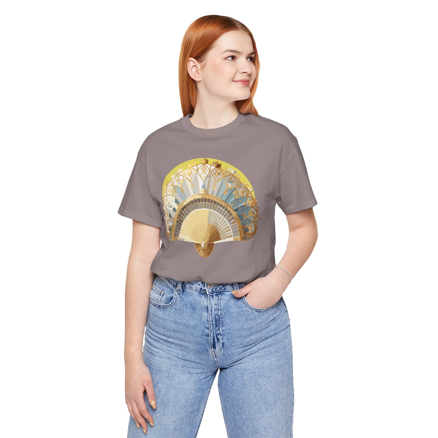 Fan shirt, Shirt with Fan, Tee Shirt with Gold Blower