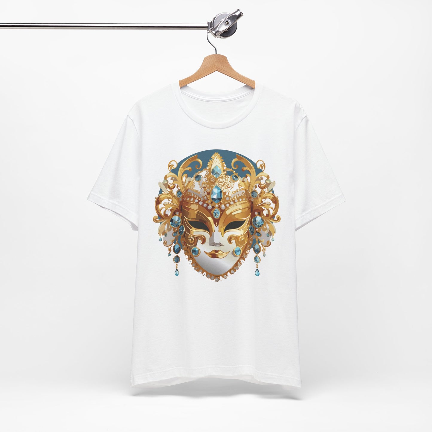 Mask Shirt, Shirt with Mask, Tee Shirt with Gold Face