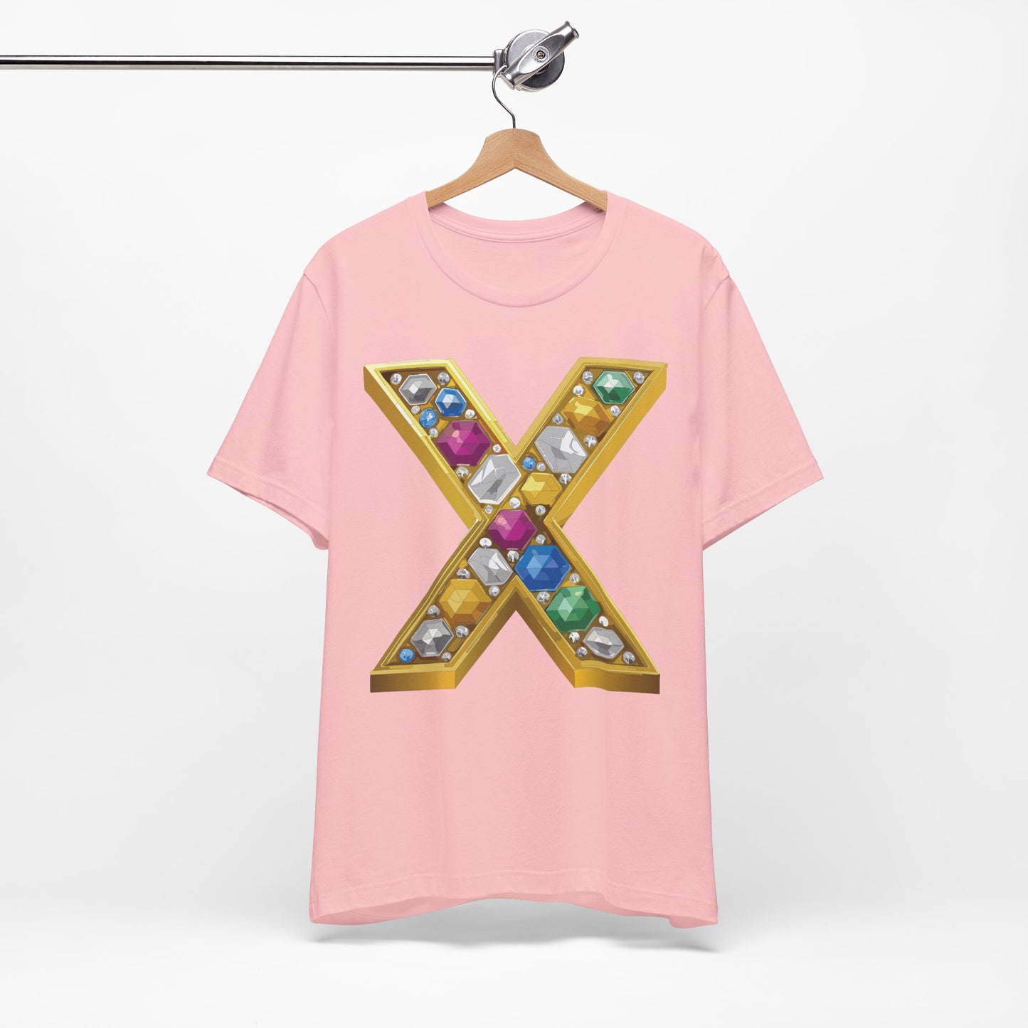 Letter Shirt, Shirt with Letters, Tee Shirt with Gold Letter, Shirt with Antique Letters