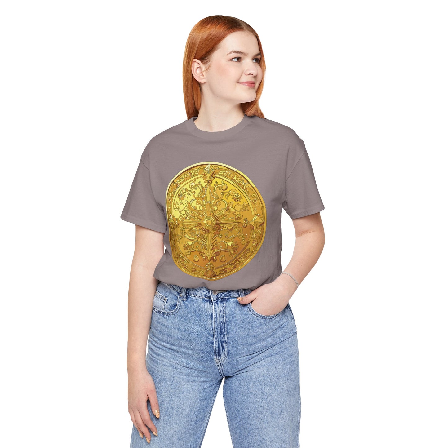 Coin Shirt, Shirt with Coin, Tee Shirt with Gold Coin, Shirt with Antique Coin