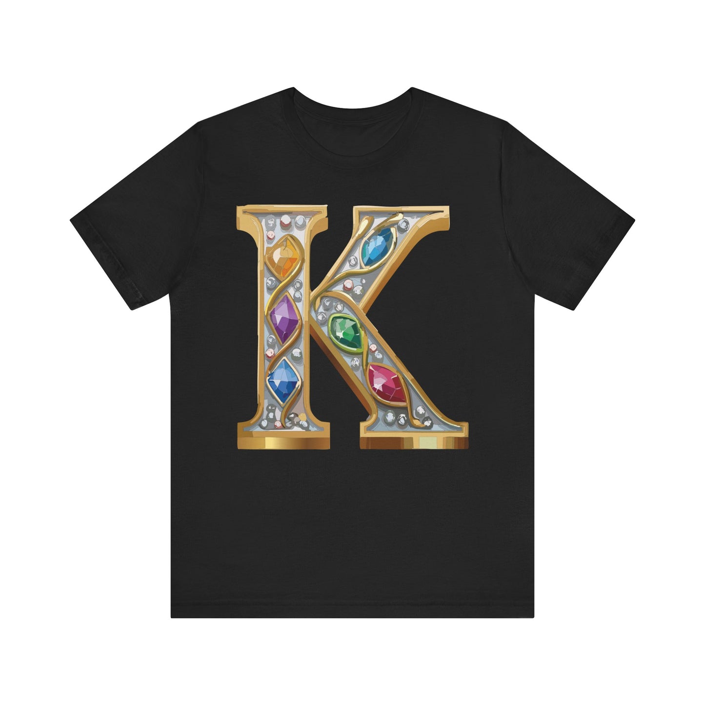 Letter Shirt, Shirt with Letters, Tee Shirt with Gold Letter, Shirt with Antique Letters