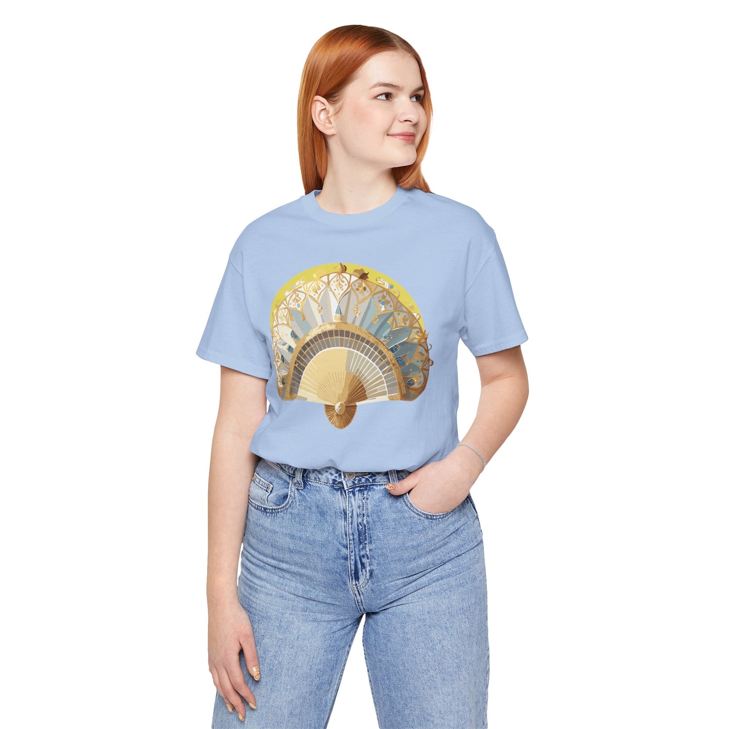 Fan shirt, Shirt with Fan, Tee Shirt with Gold Blower