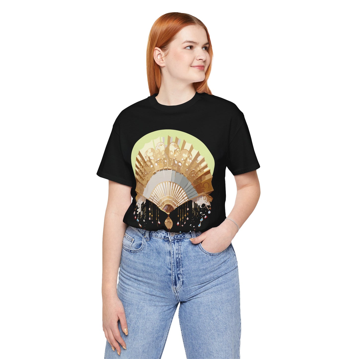 Fan shirt, Shirt with Fan, Tee Shirt with Gold Blower