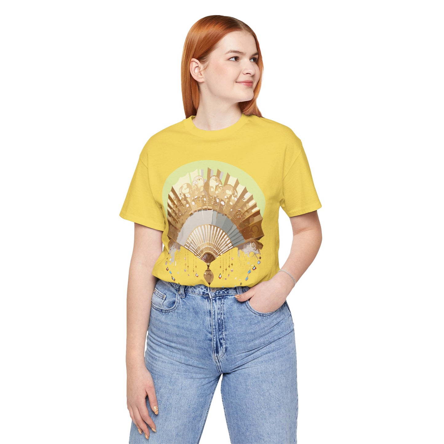 Fan shirt, Shirt with Fan, Tee Shirt with Gold Blower