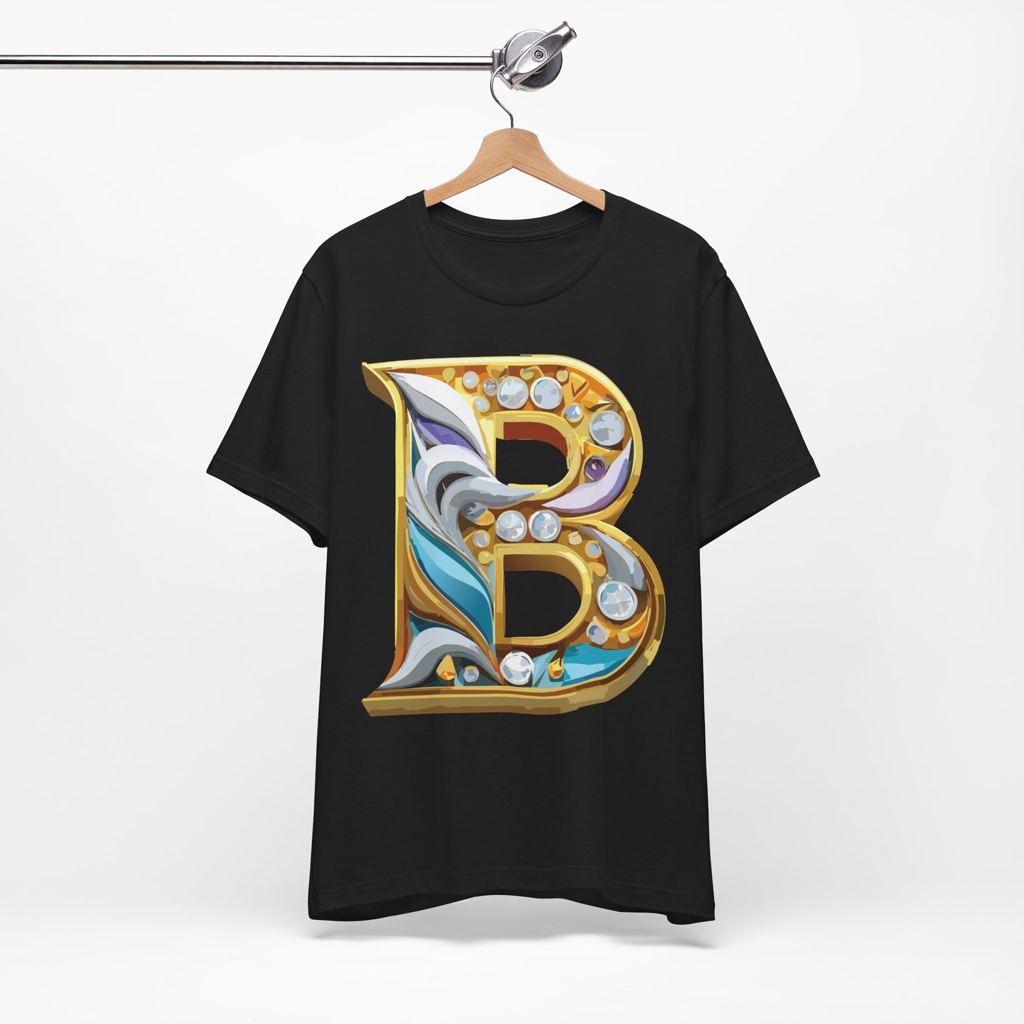 Letter Shirt, Shirt with Letters, Tee Shirt with Gold Letter, Shirt with Antique Letters