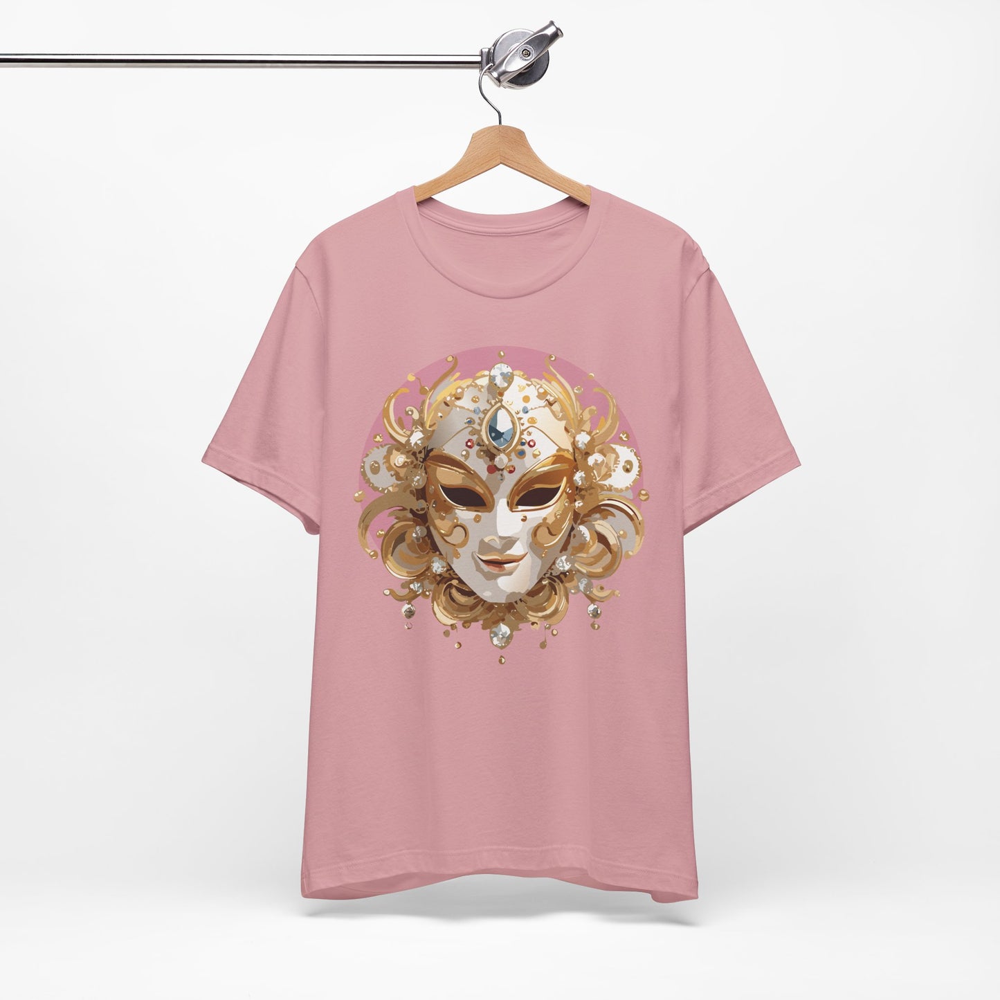 Mask Shirt, Shirt with Mask, Tee Shirt with Gold Face
