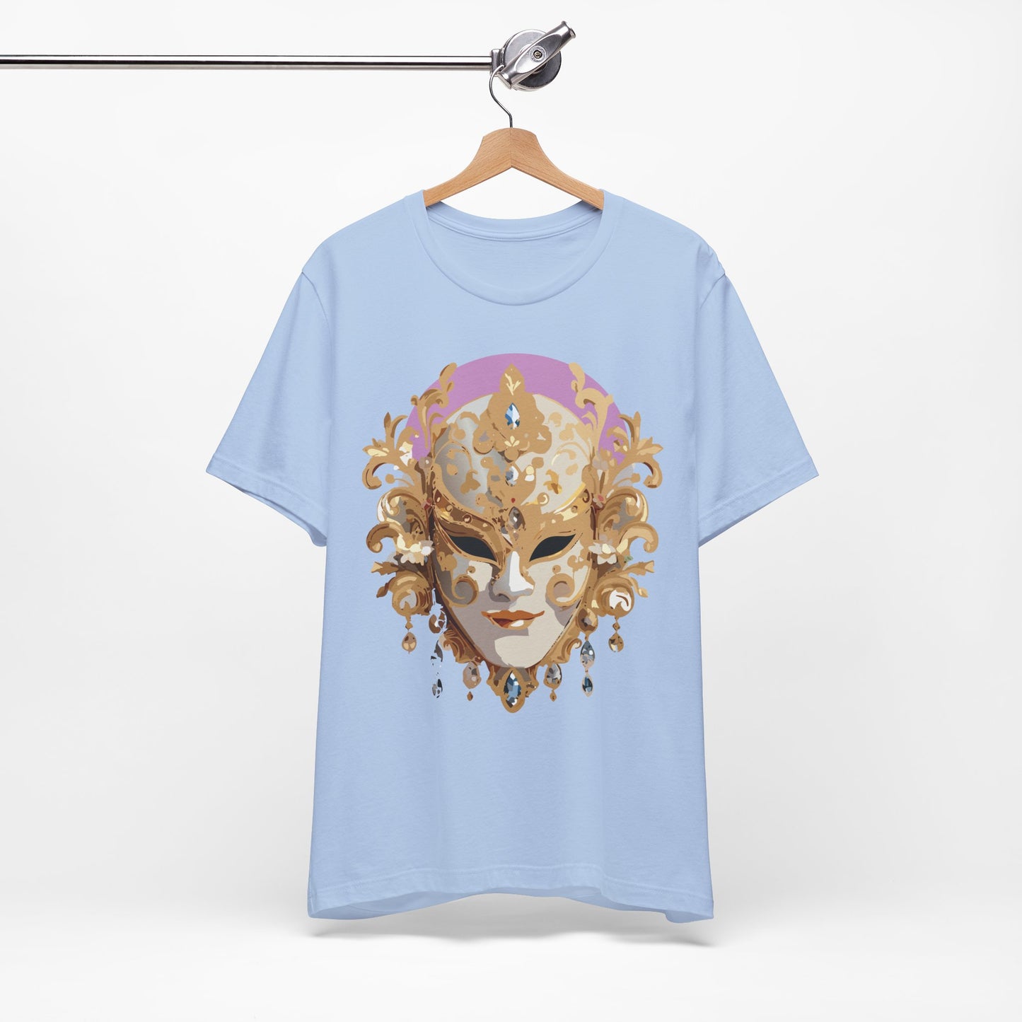 Mask Shirt, Shirt with Mask, Tee Shirt with Gold Face