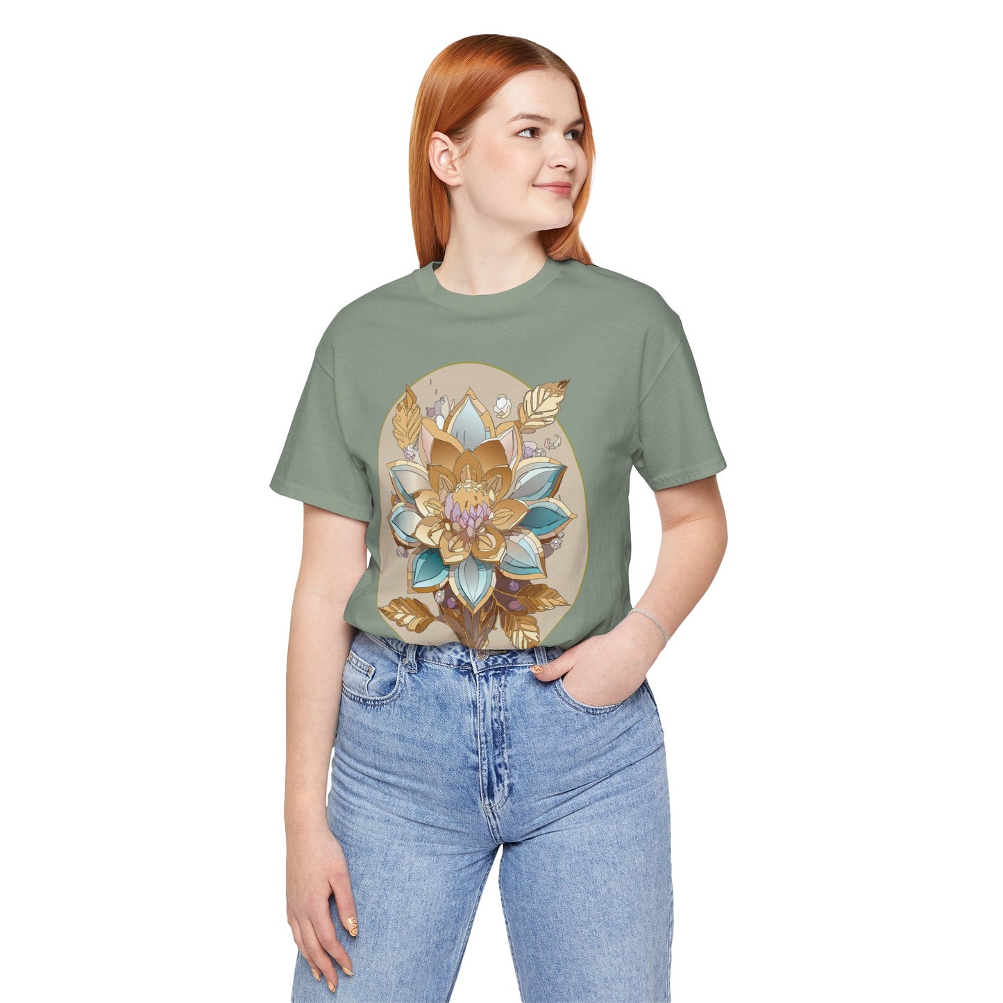 Floral Shirt, Flower Shirt, Tee Shirt with Antique Flower