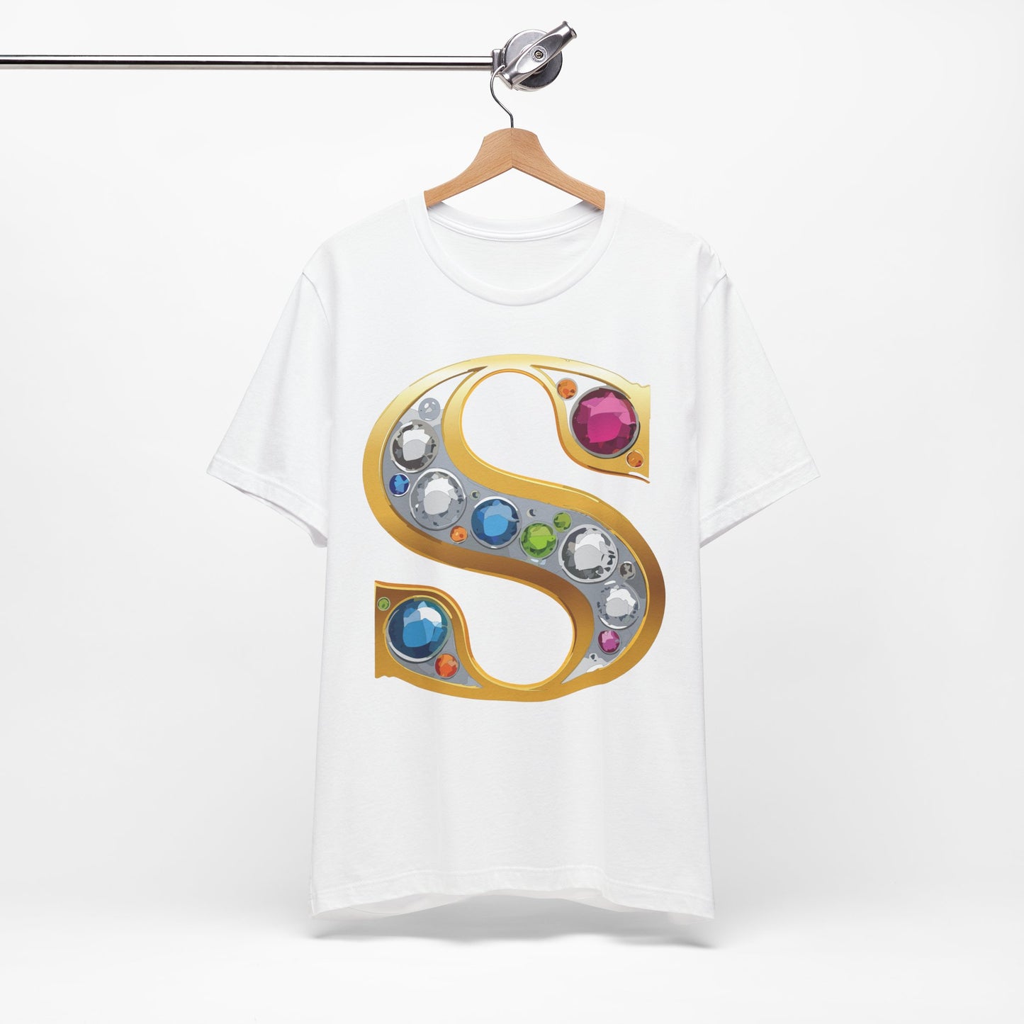 Letter Shirt, Shirt with Letters, Tee Shirt with Gold Letter, Shirt with Antique Letters