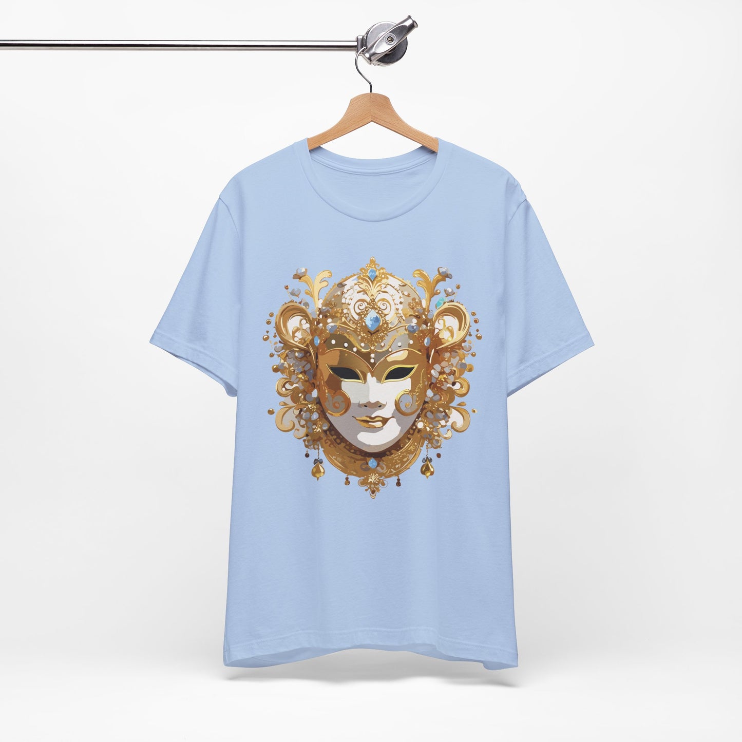 Mask Shirt, Shirt with Mask, Tee Shirt with Gold Face