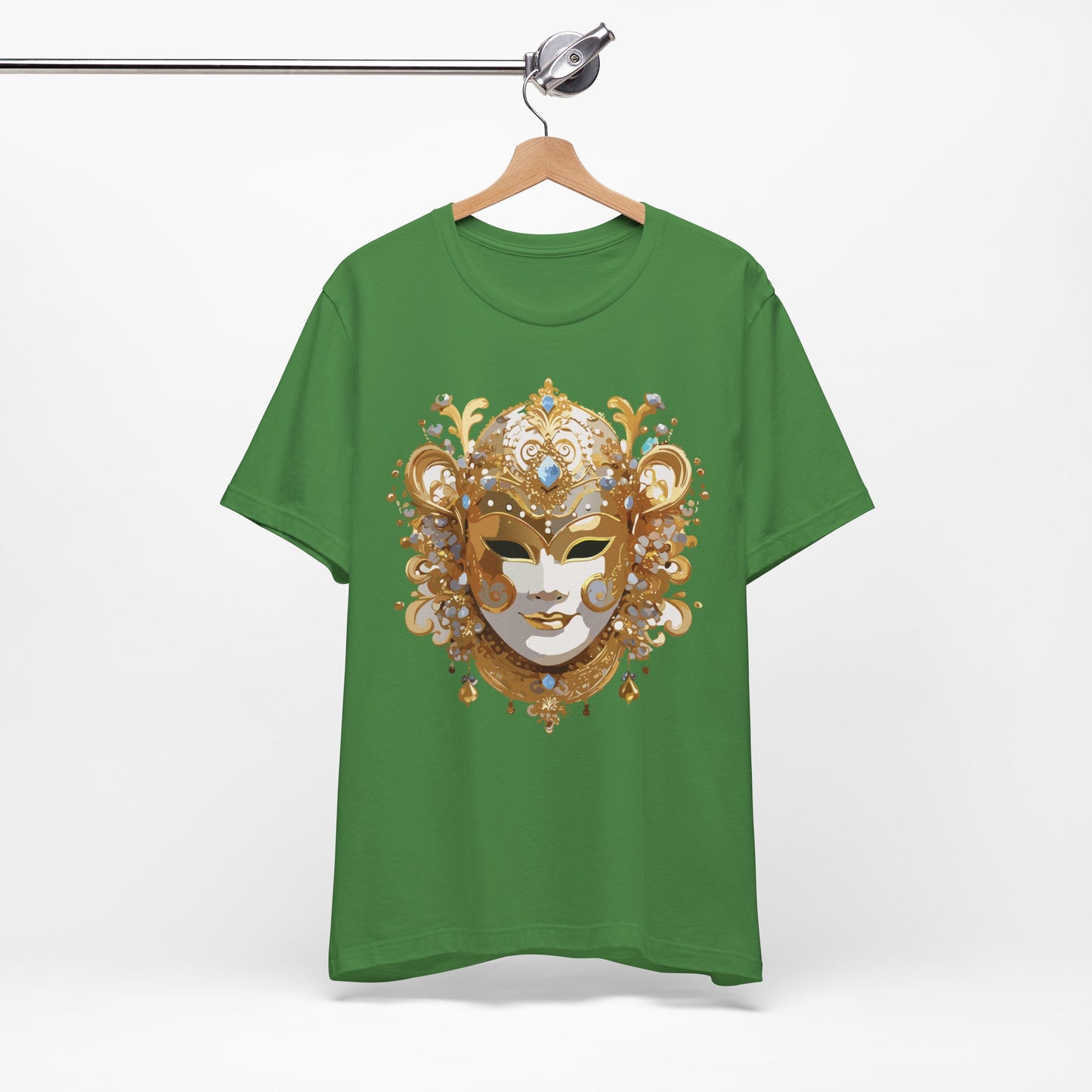 Mask Shirt, Shirt with Mask, Tee Shirt with Gold Face