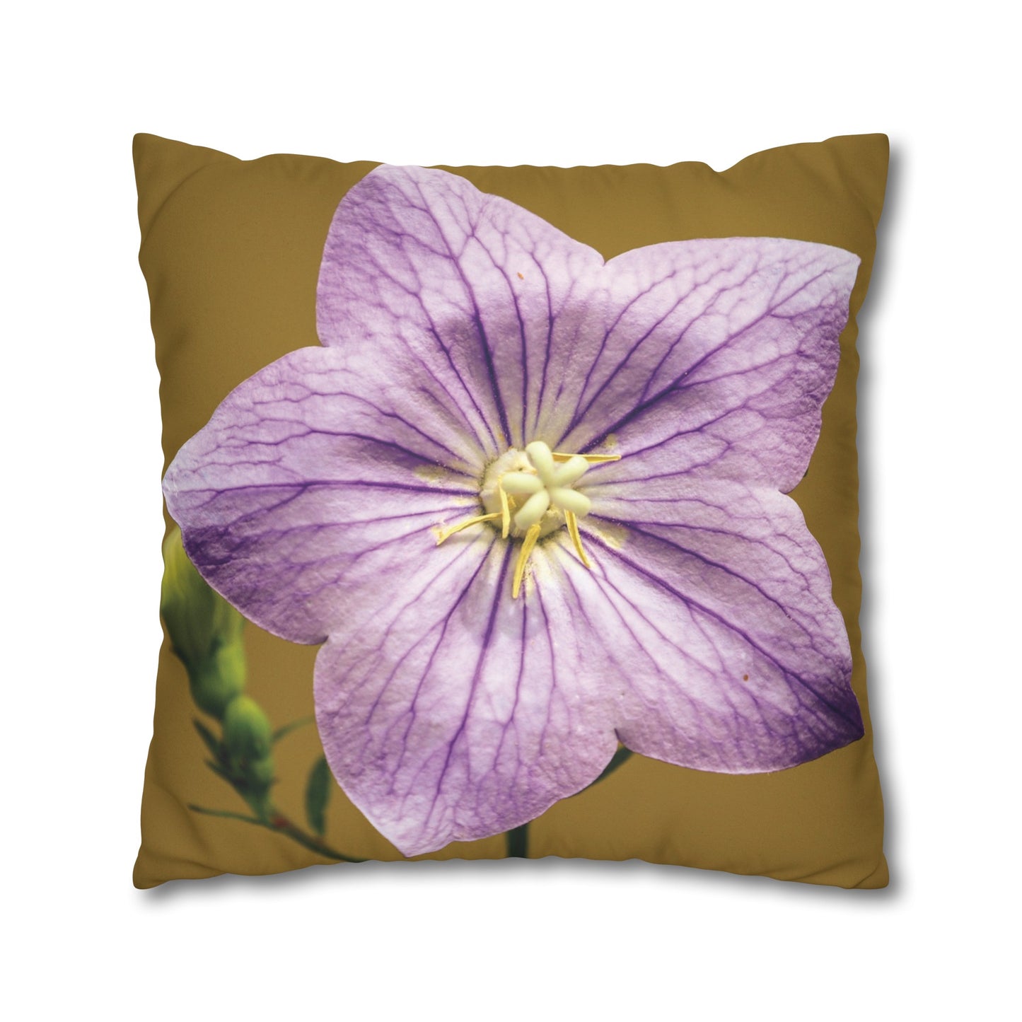 Floral Faux Suede Square Pillowcase