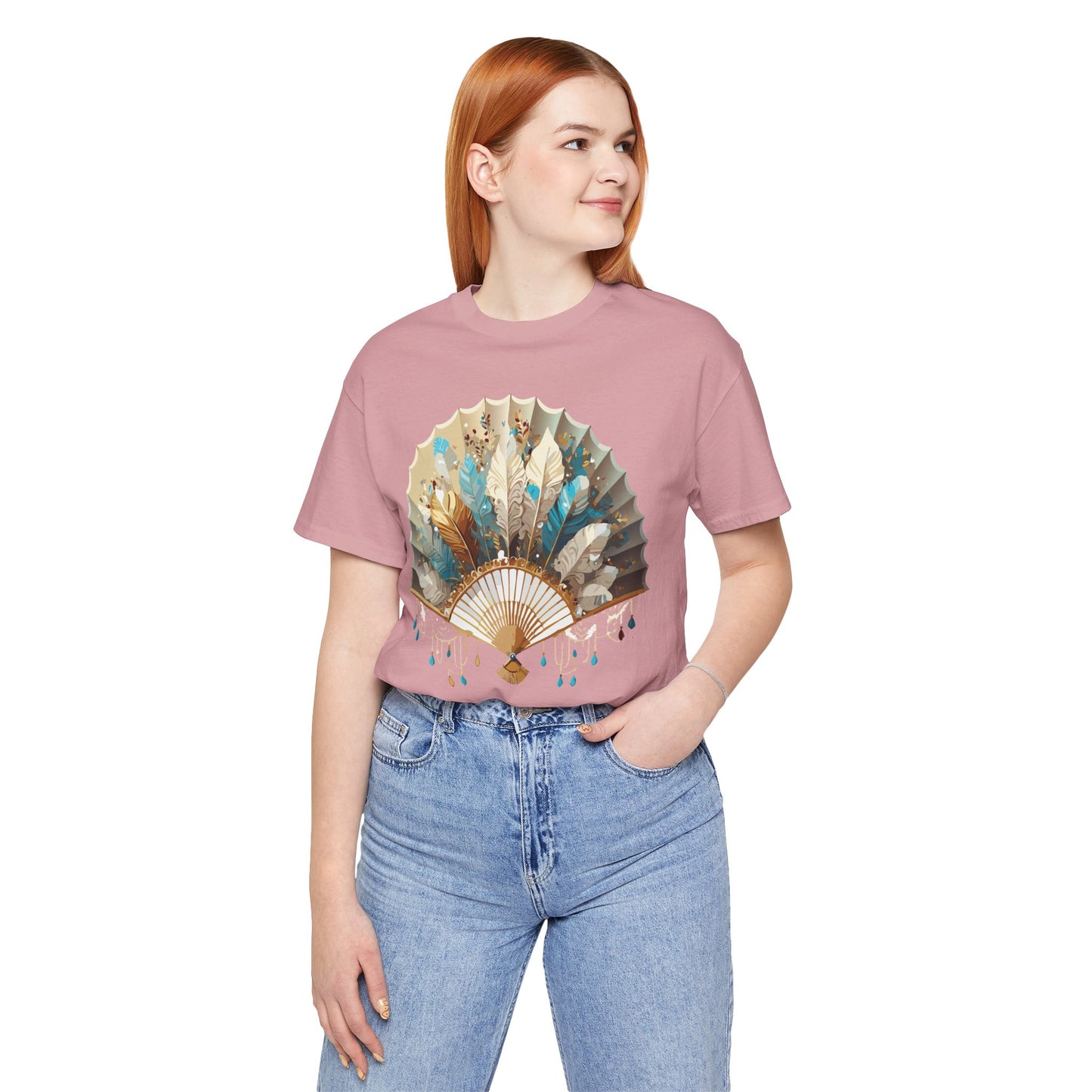 Fan shirt, Shirt with Fan, Tee Shirt with Gold Blower