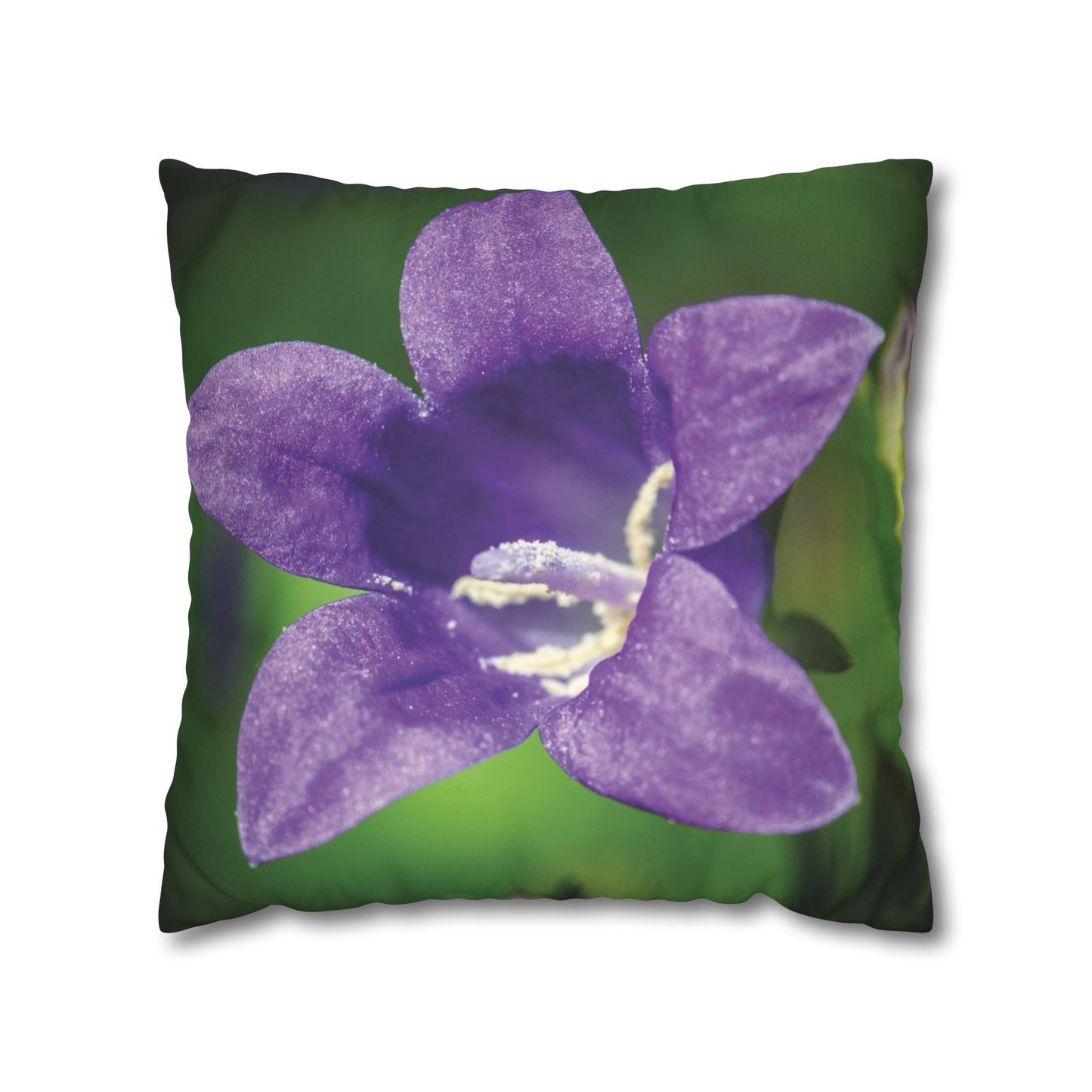 Floral Faux Suede Square Pillowcase