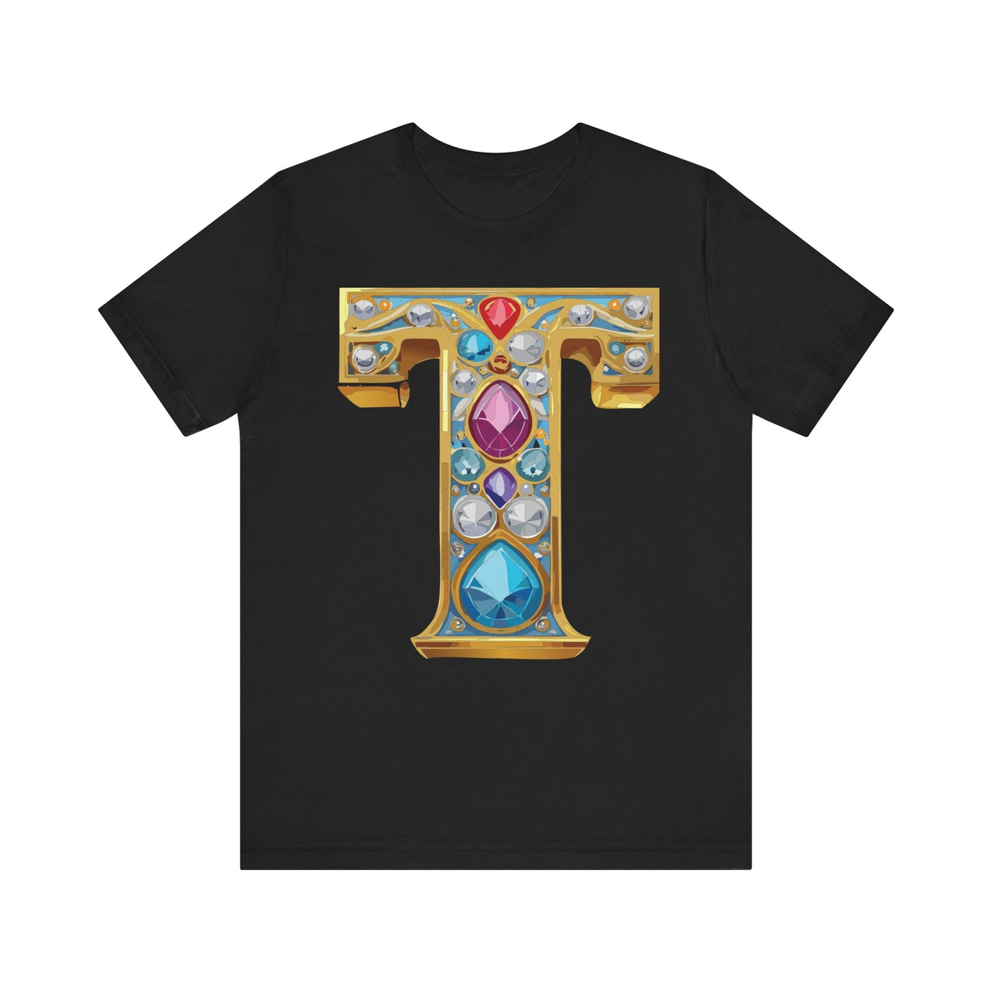 Letter Shirt, Shirt with Letters, Tee Shirt with Gold Letter, Shirt with Antique Letters