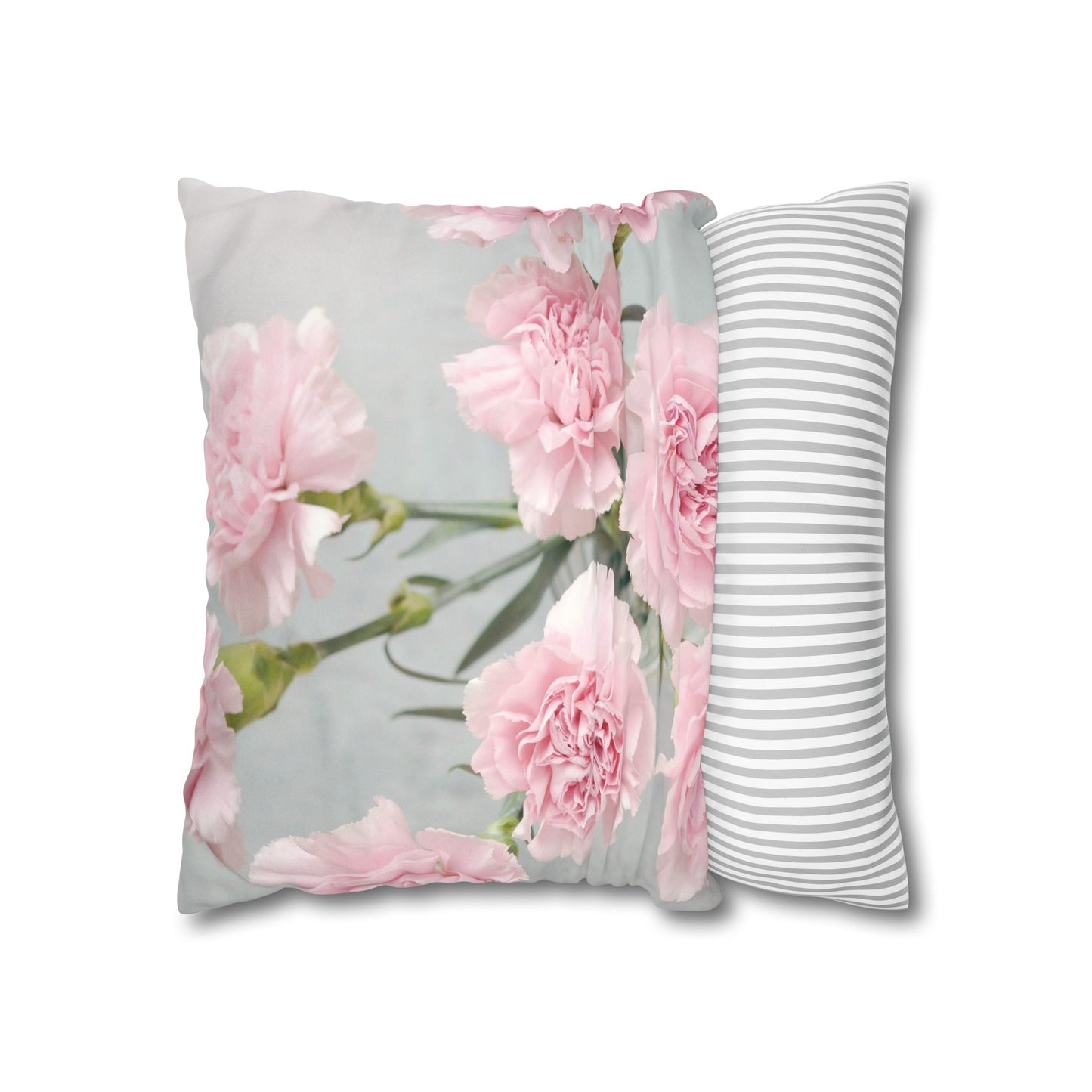 Floral Faux Suede Square Pillowcase