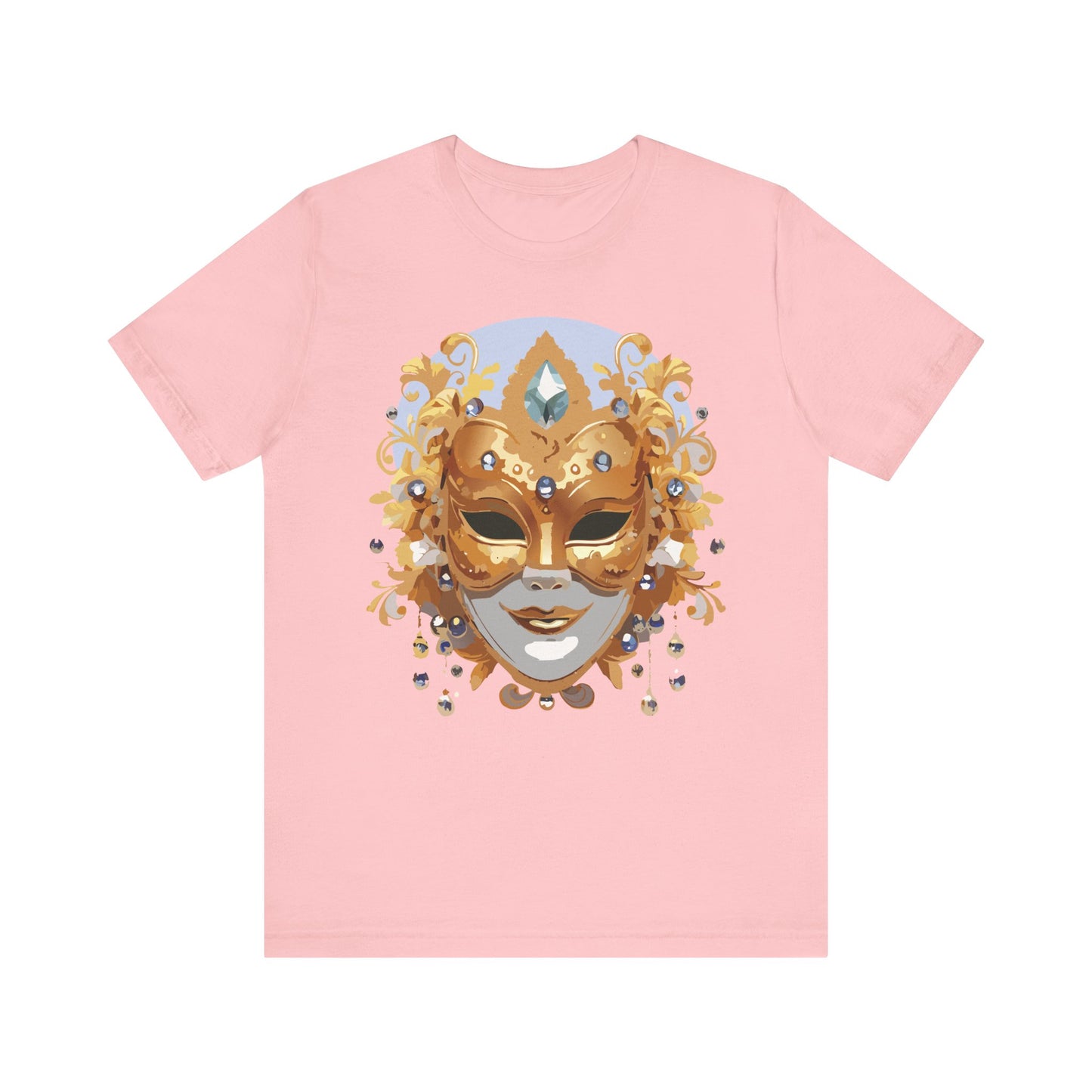 Mask Shirt, Shirt with Mask, Tee Shirt with Gold Face