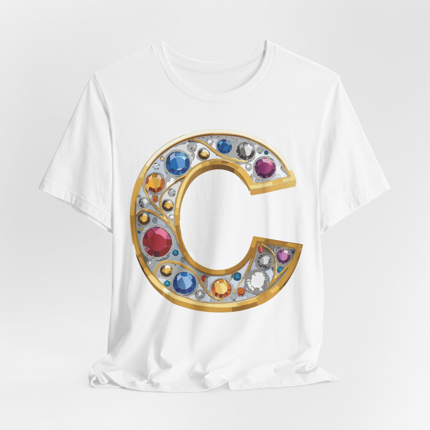 Letter Shirt, Shirt with Letters, Tee Shirt with Gold Letter, Shirt with Antique Letters