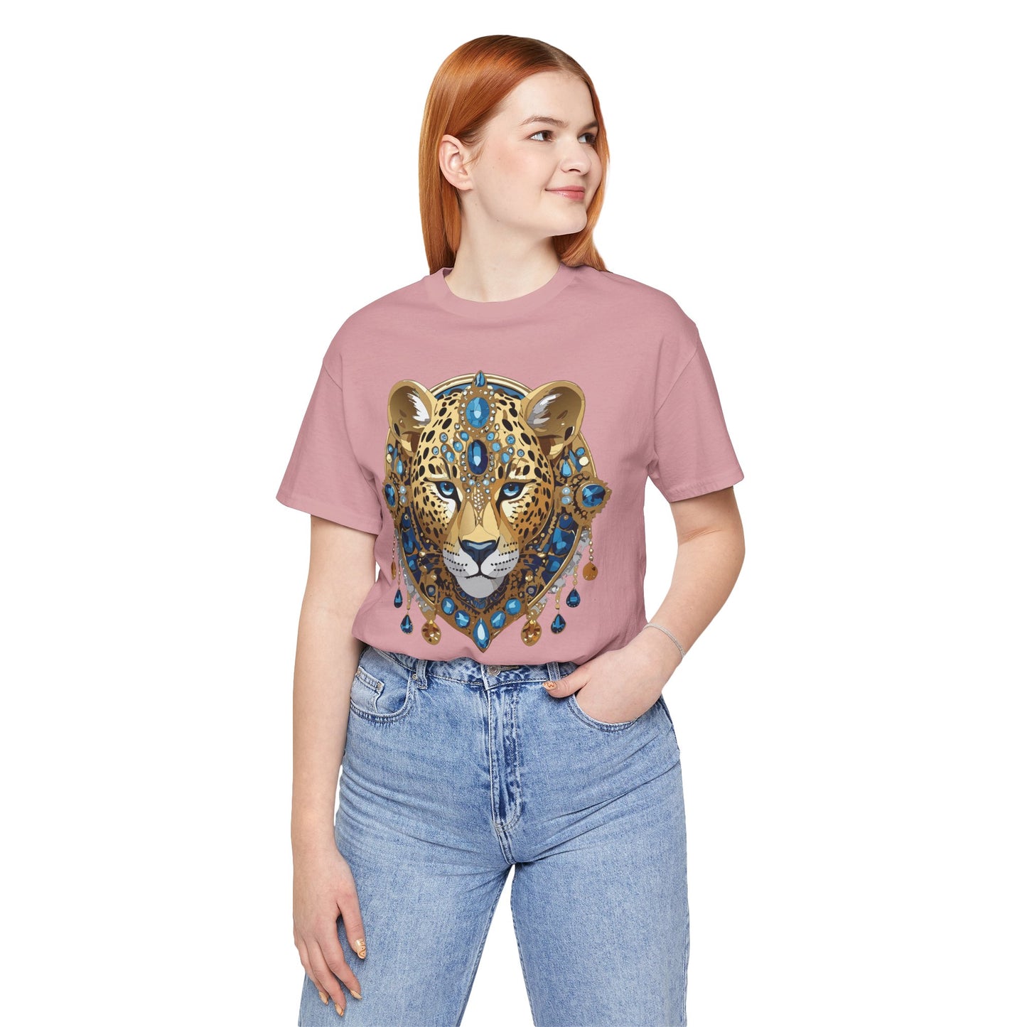 Animal Shirt, Shirt with Animal, Tee Shirt with Gold Animal Medal, Shirt with Antique Animal Medallion