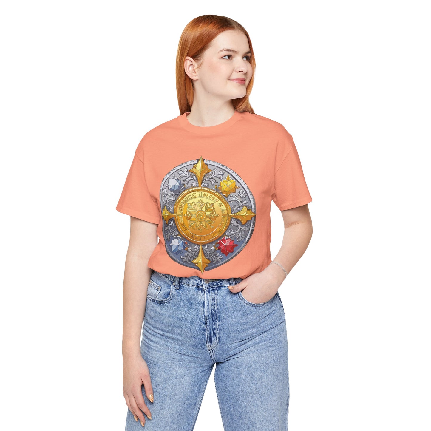Coin Shirt, Shirt with Coin, Tee Shirt with Gold Coin, Shirt with Antique Coin