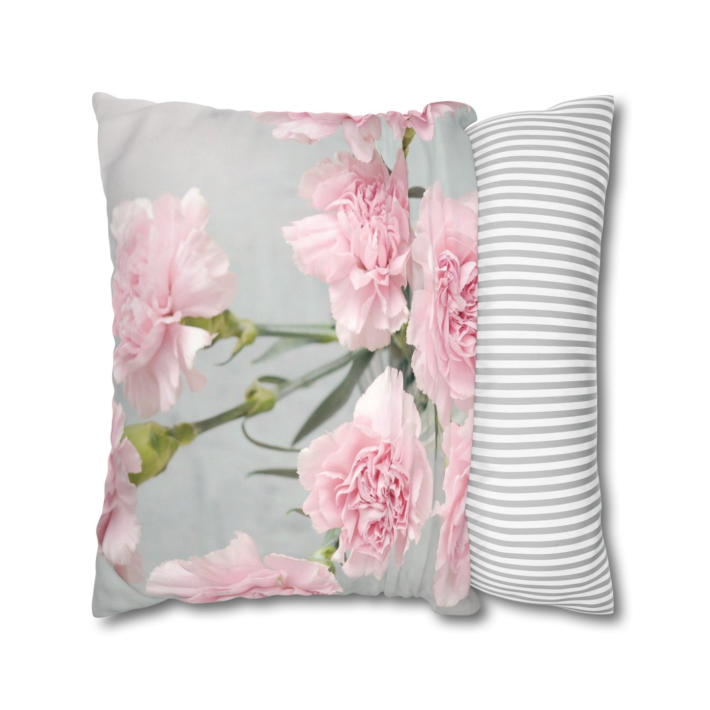 Floral Faux Suede Square Pillowcase