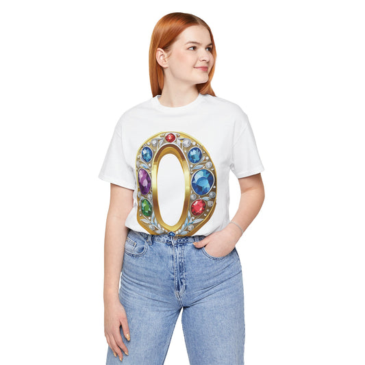 Letter Shirt, Shirt with Letters, Tee Shirt with Gold Letter, Shirt with Antique Letters