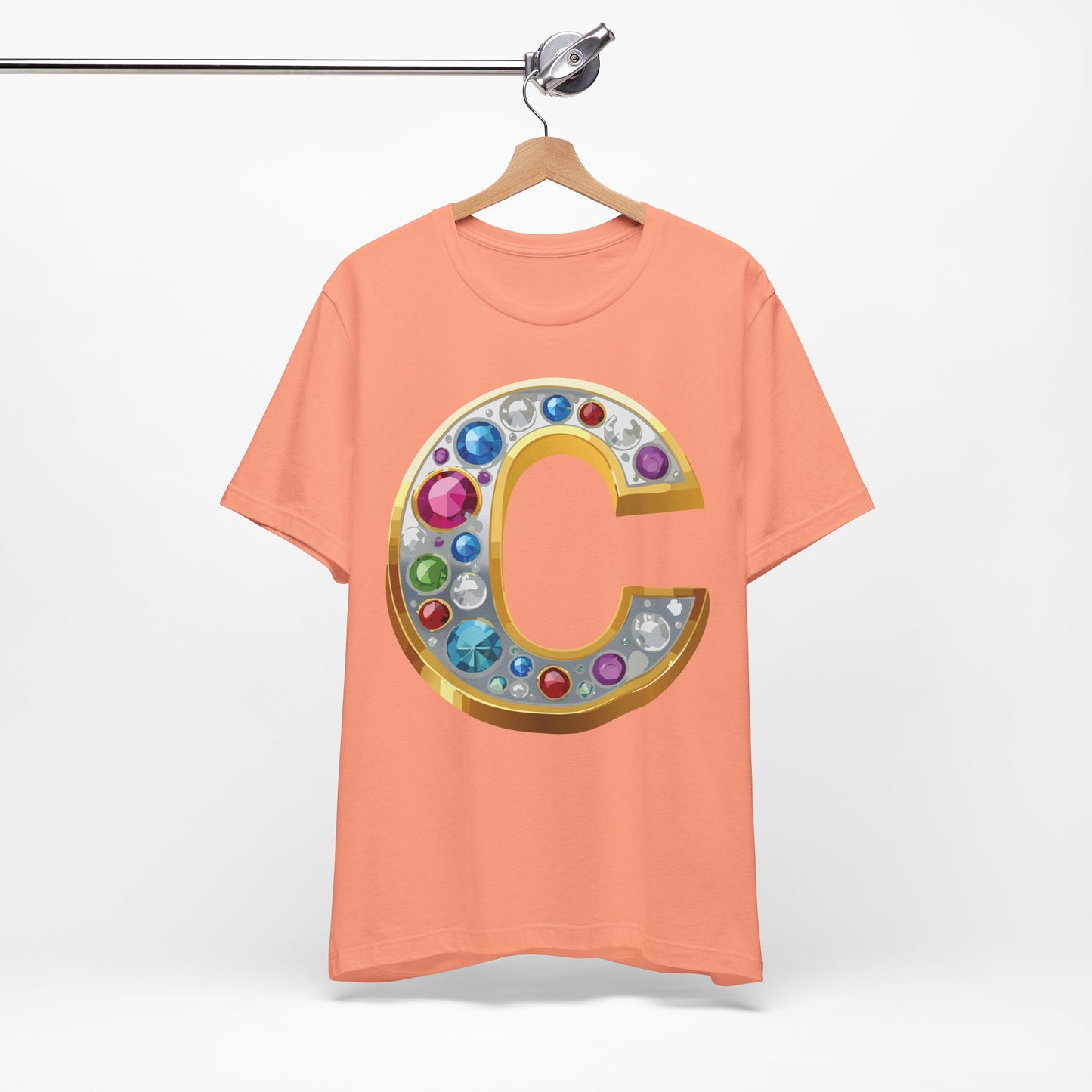 Letter Shirt, Shirt with Letters, Tee Shirt with Gold Letter, Shirt with Antique Letters