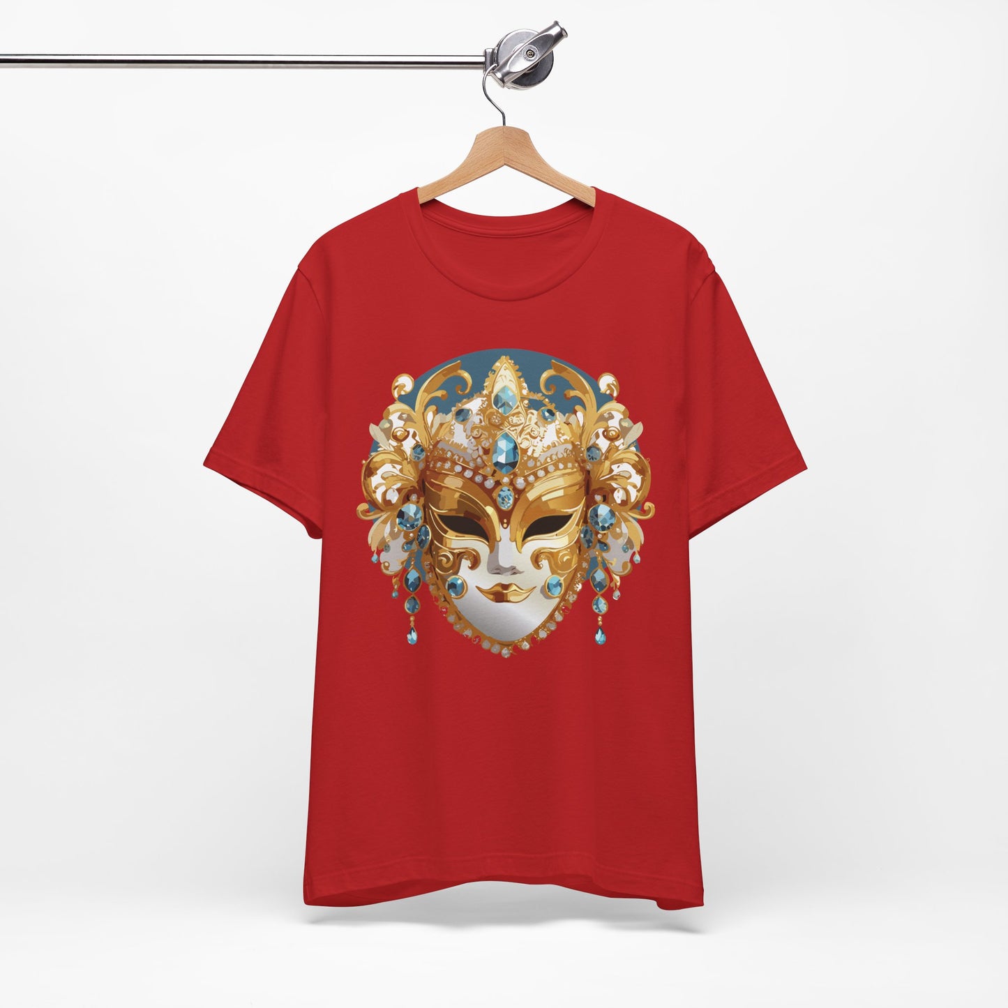 Mask Shirt, Shirt with Mask, Tee Shirt with Gold Face