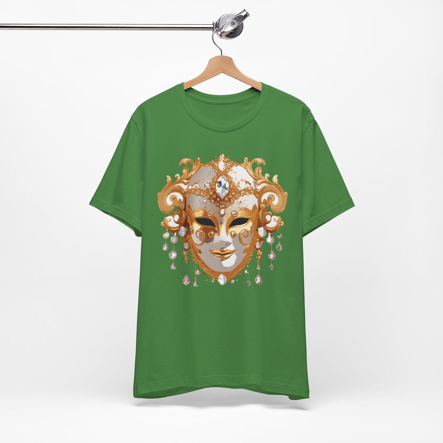 Mask Shirt, Shirt with Mask, Tee Shirt with Gold Face
