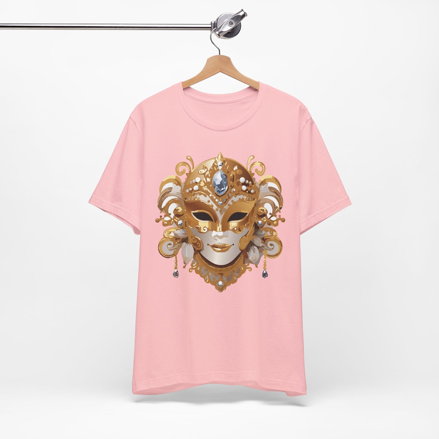 Mask Shirt, Shirt with Mask, Tee Shirt with Gold Face