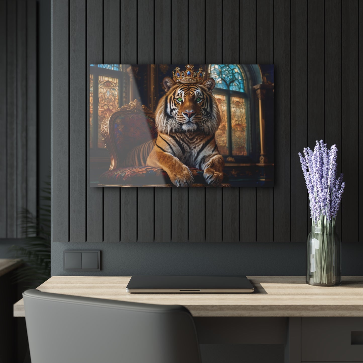 Crown Tiger Wall Decor, Wall Art Decor with Animals 1
