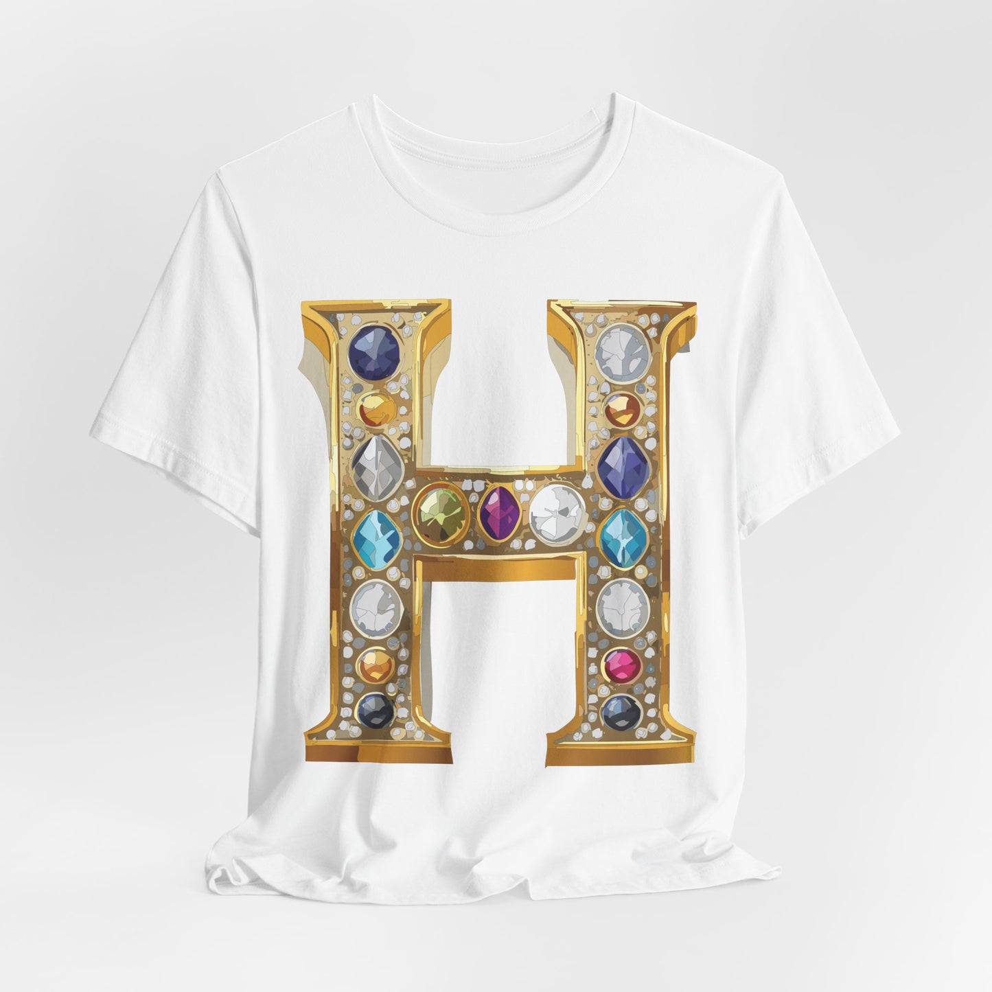 Letter Shirt, Shirt with Letters, Tee Shirt with Gold Letter, Shirt with Antique Letters