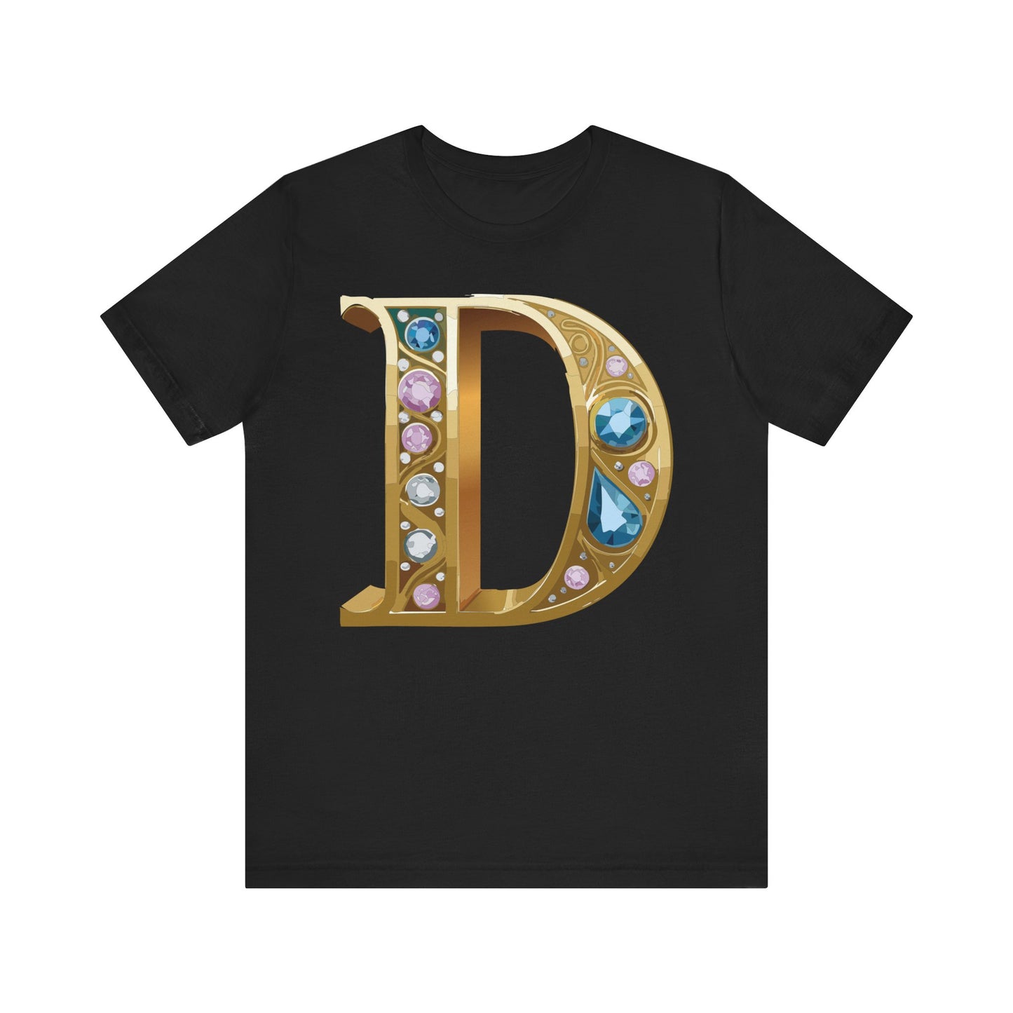 Letter Shirt, Shirt with Letters, Tee Shirt with Gold Letter, Shirt with Antique Letters