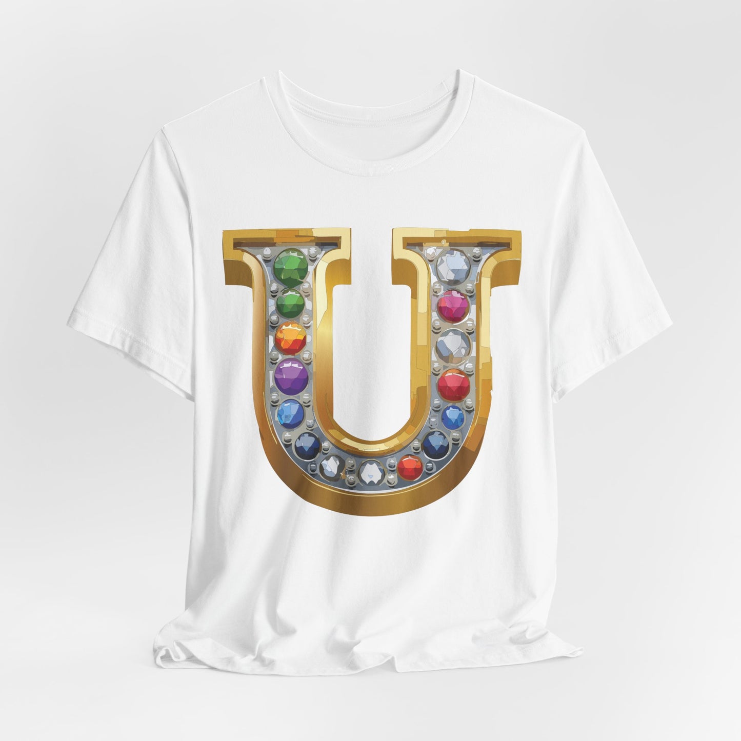 Letter Shirt, Shirt with Letters, Tee Shirt with Gold Letter, Shirt with Antique Letters