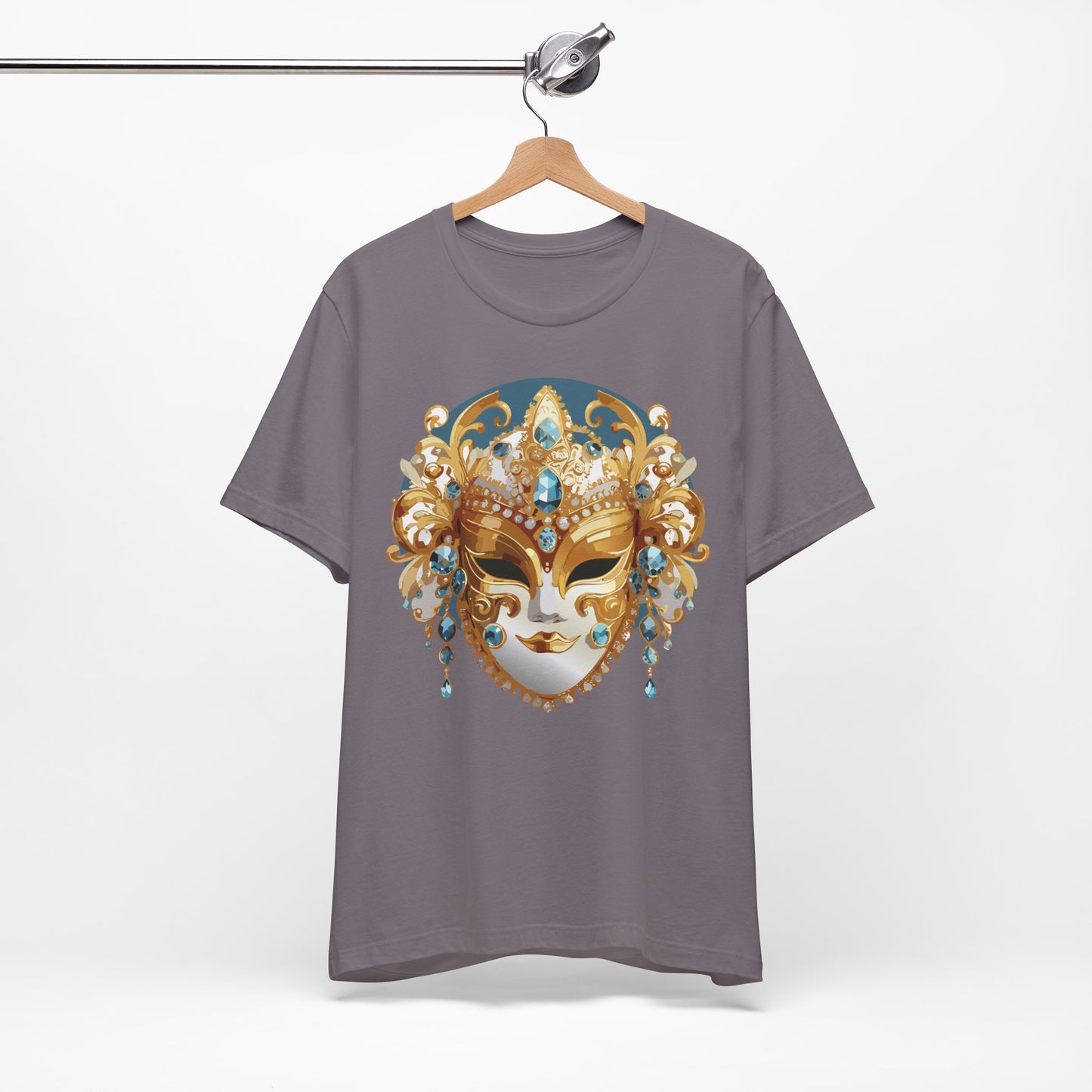 Mask Shirt, Shirt with Mask, Tee Shirt with Gold Face