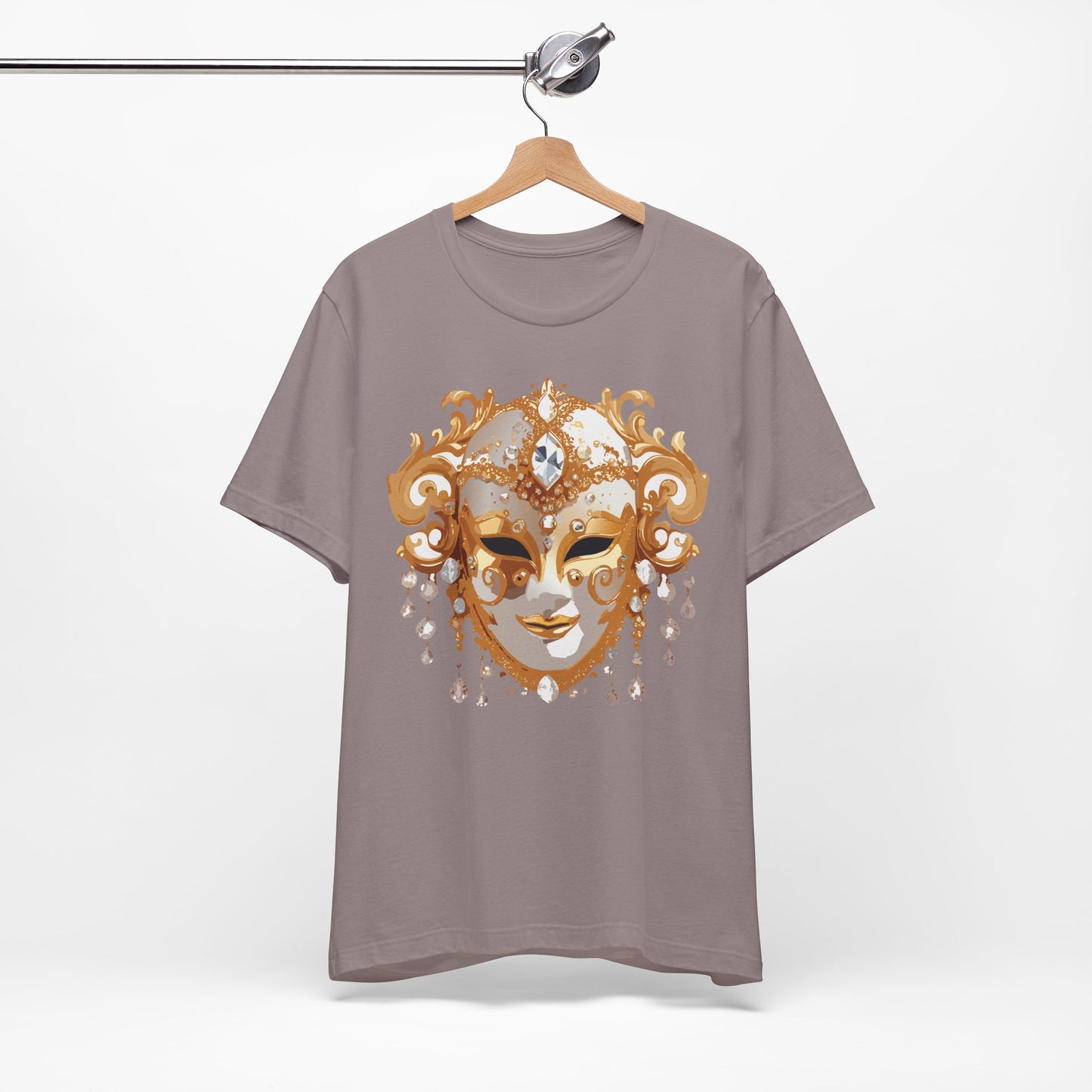 Mask Shirt, Shirt with Mask, Tee Shirt with Gold Face