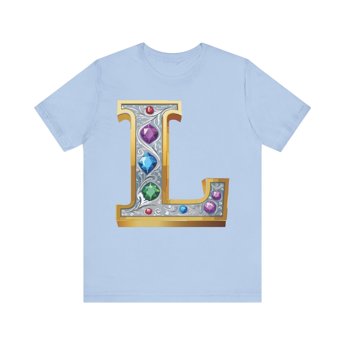Letter Shirt, Shirt with Letters, Tee Shirt with Gold Letter, Shirt with Antique Letters