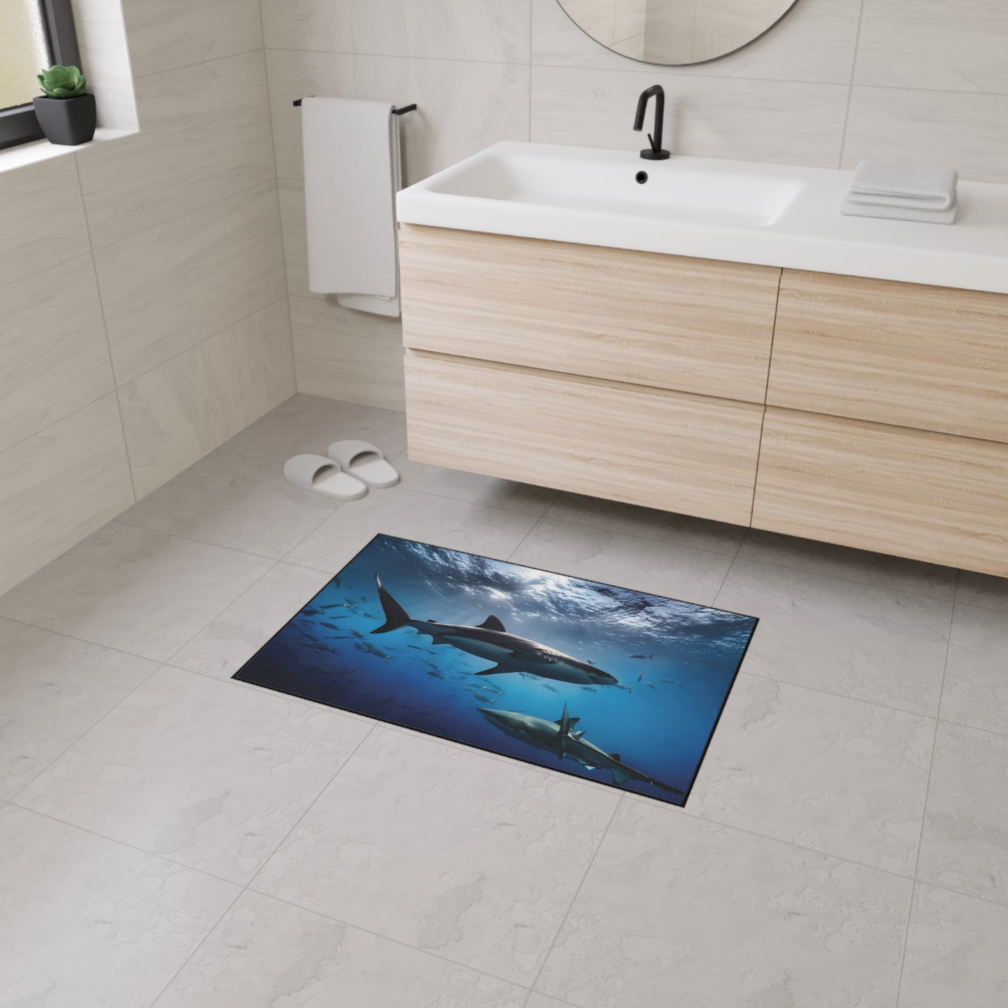 Heavy Duty Floor Mat - Deep Ocean- sharks