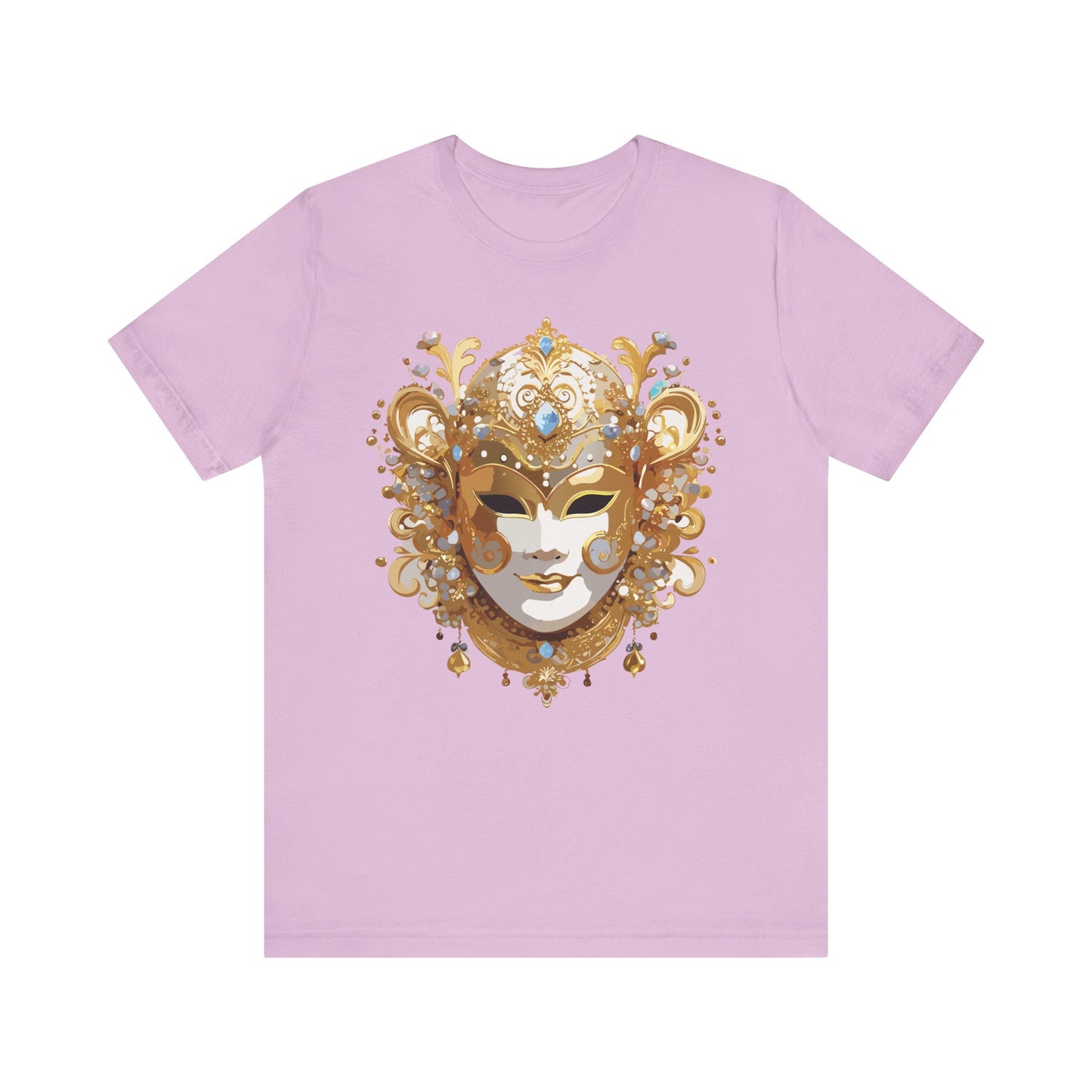 Mask Shirt, Shirt with Mask, Tee Shirt with Gold Face